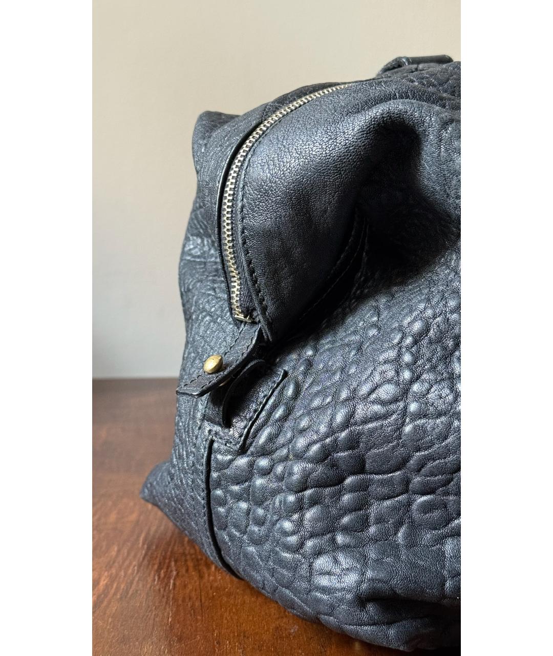 SAINT LAURENT Черная кожаная дорожная/спортивная сумка, фото 3