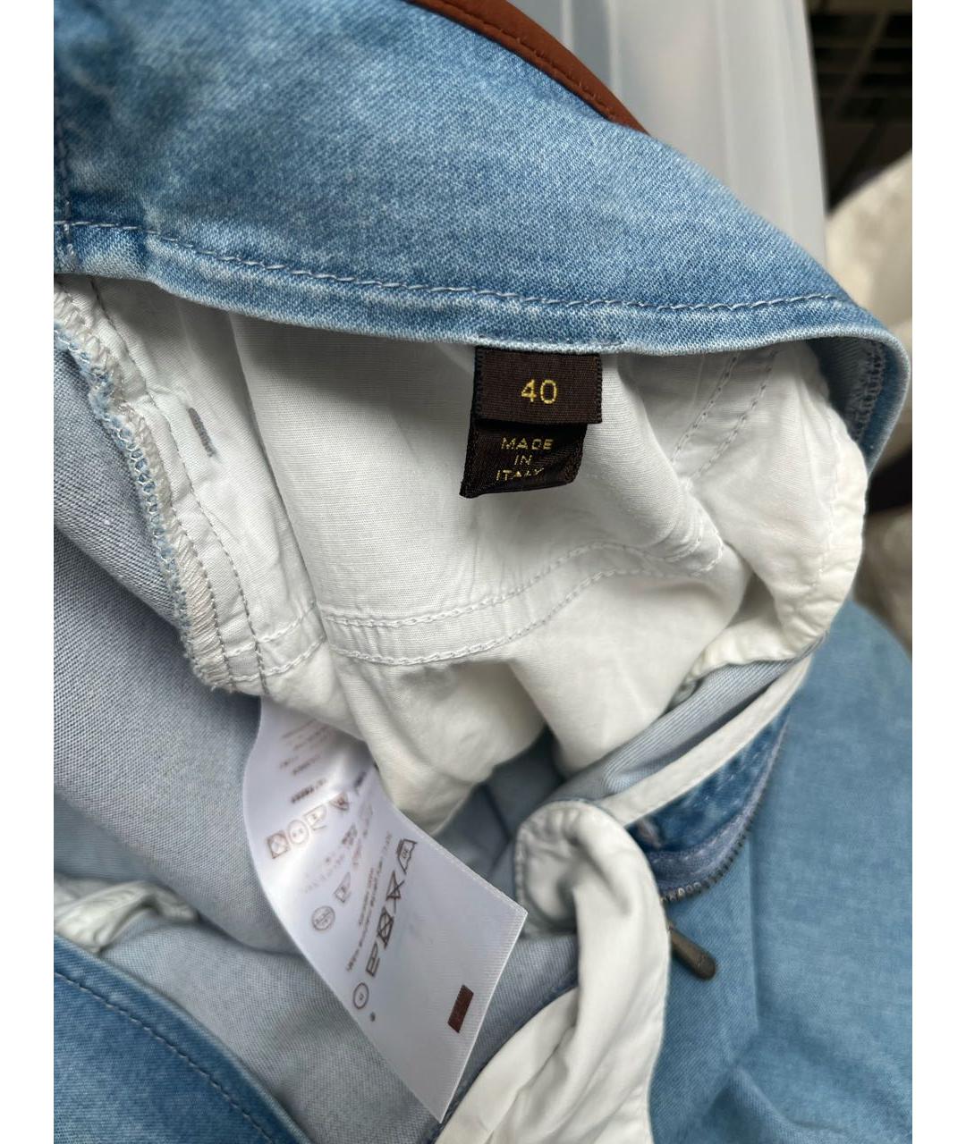 LOUIS VUITTON Голубая деним юбка мини, фото 4