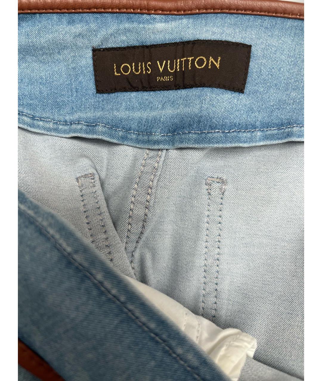 LOUIS VUITTON Голубая деним юбка мини, фото 3