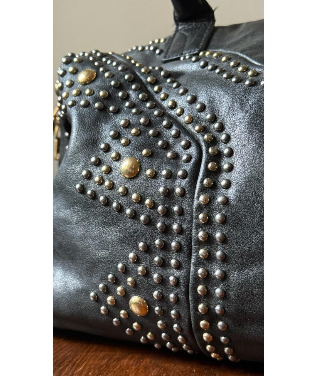 SAINT LAURENT Черная кожаная сумка тоут, фото 4