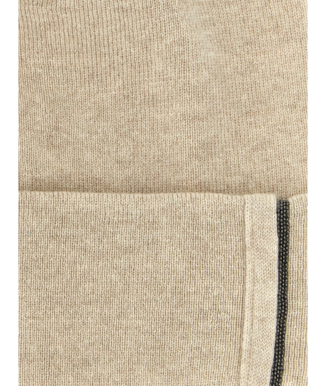 BRUNELLO CUCINELLI Бежевая кашемировая шапка, фото 3