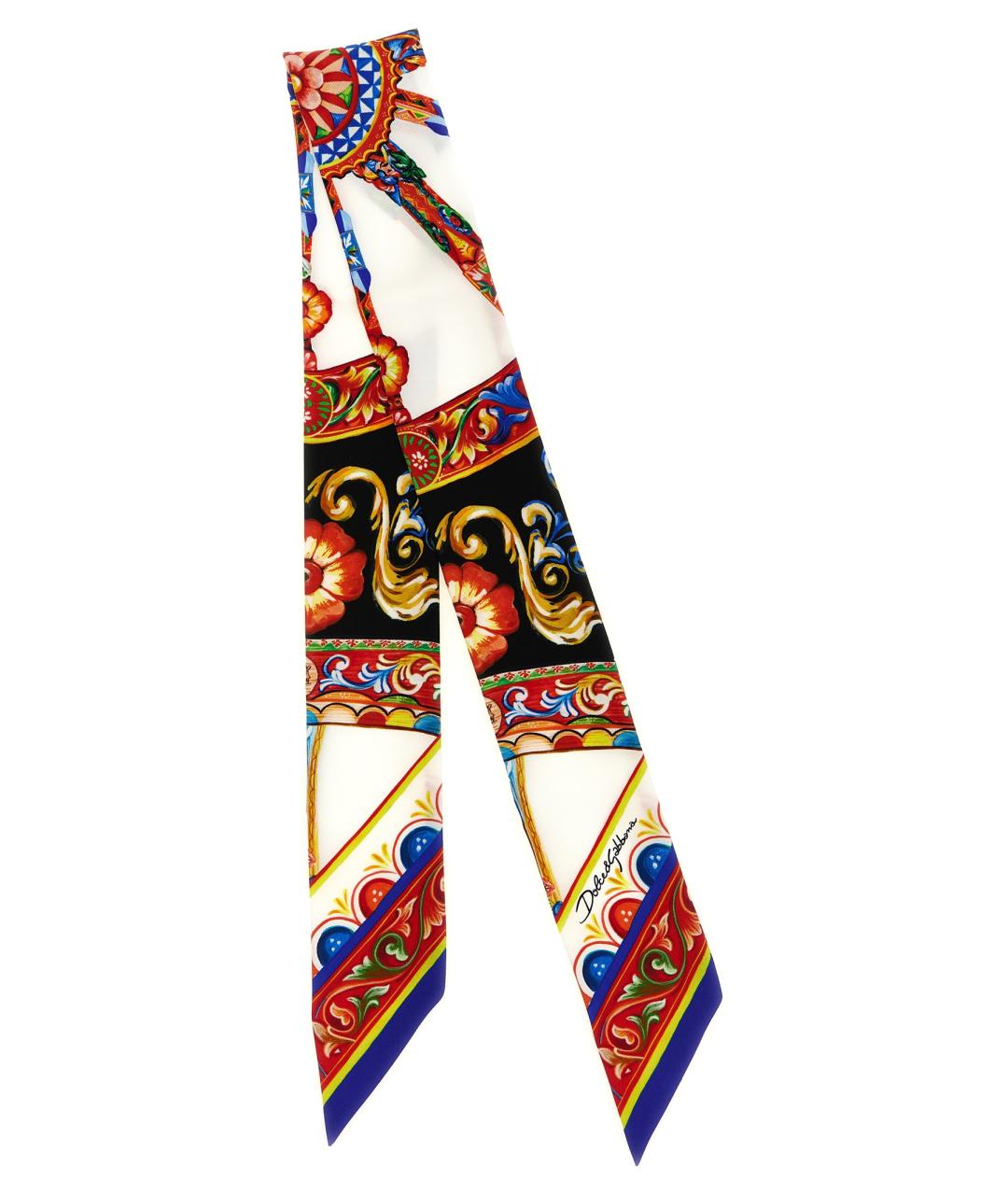 DOLCE&GABBANA Мульти шелковый шарф, фото 1