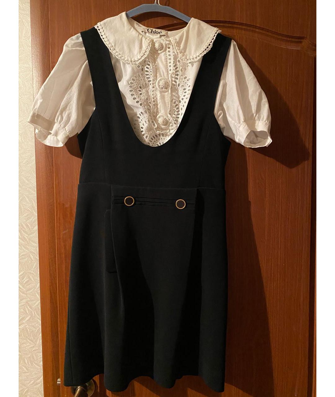 CHLOE Черное вискозное повседневное платье, фото 4