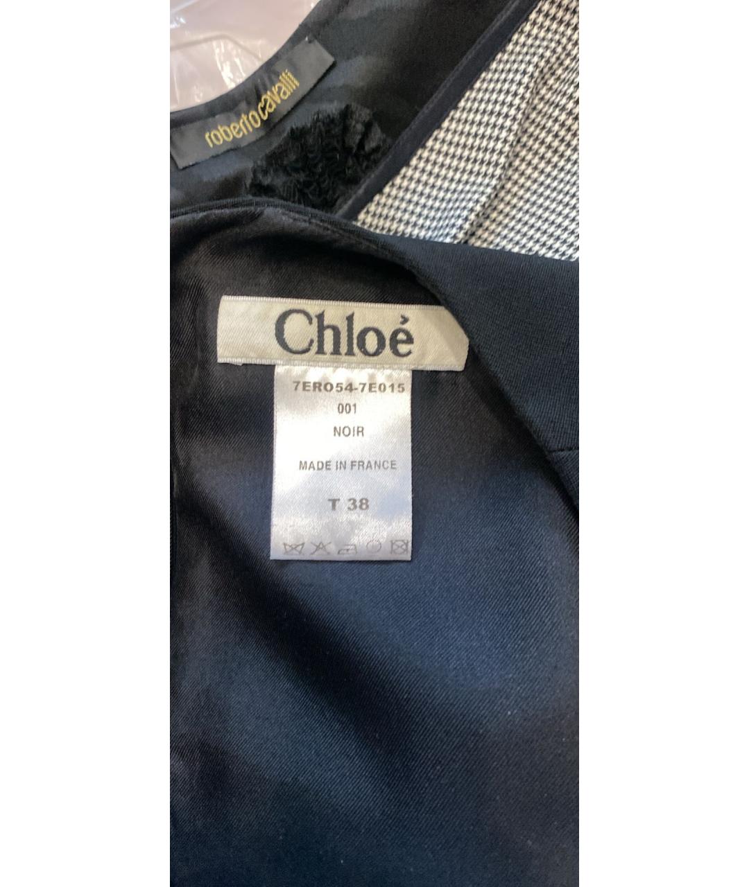 CHLOE Черное вискозное повседневное платье, фото 3