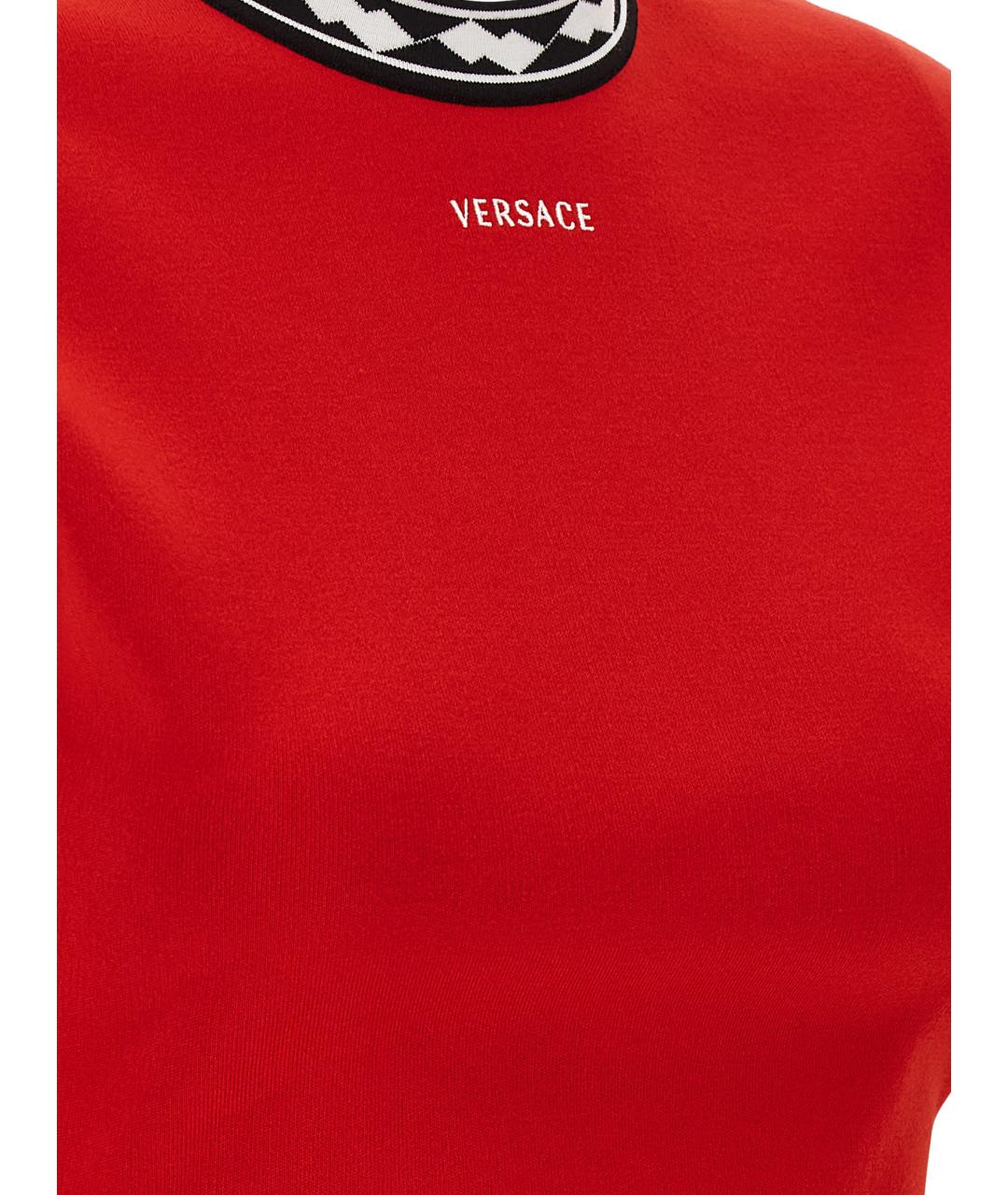 VERSACE Красное хлопковое платье, фото 4
