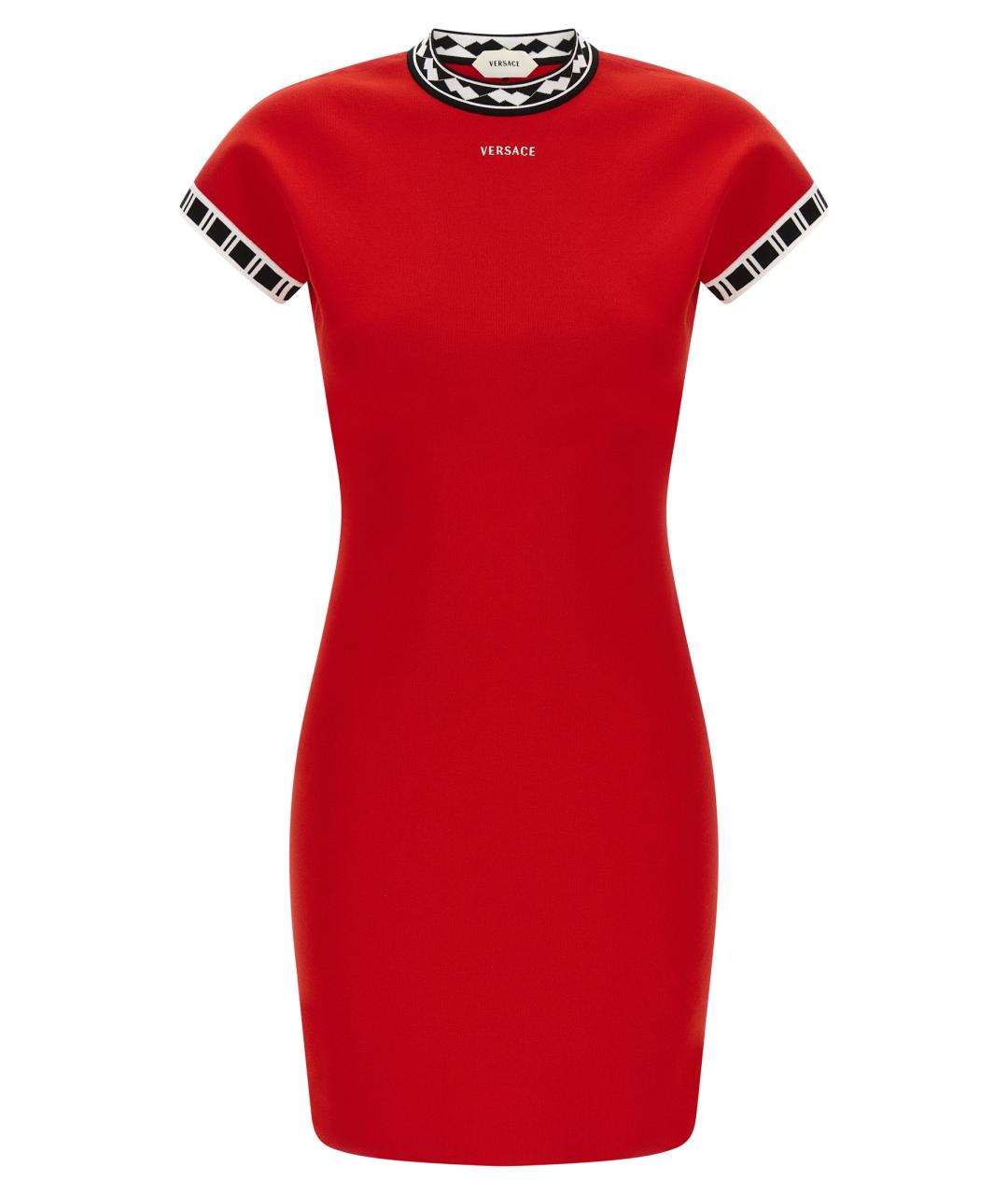 VERSACE Красное хлопковое платье, фото 1