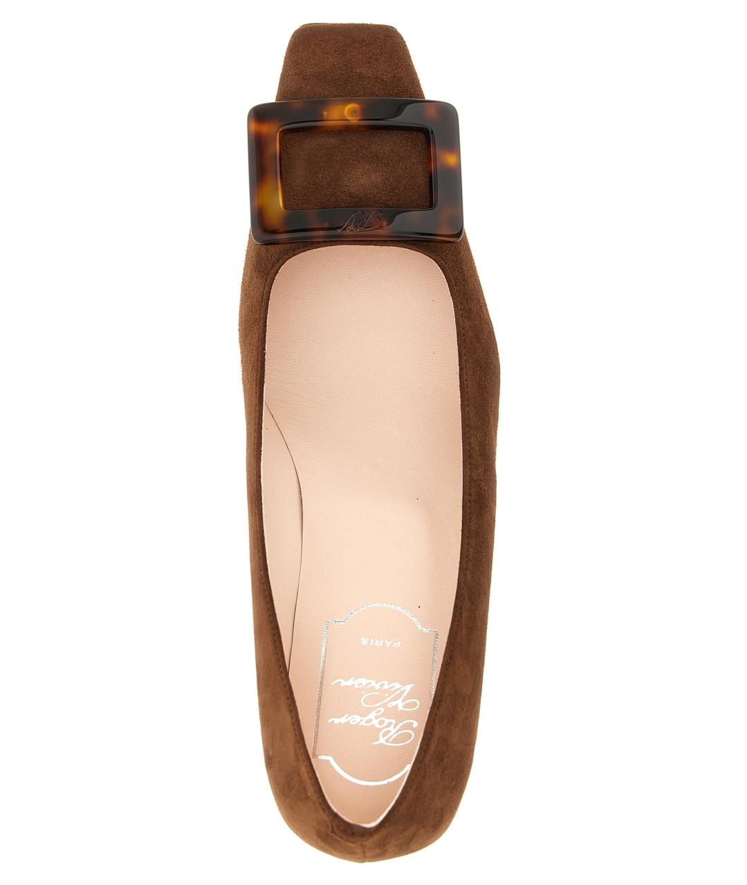 ROGER VIVIER Коричневые кожаные туфли, фото 4