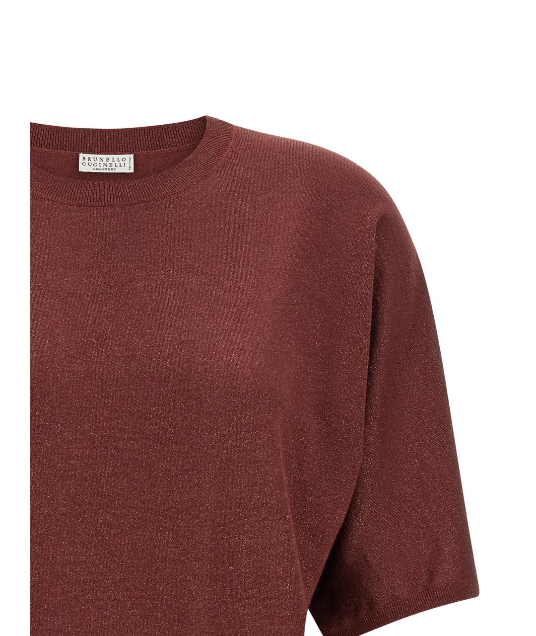 BRUNELLO CUCINELLI Бордовый кашемировый джемпер / свитер, фото 3