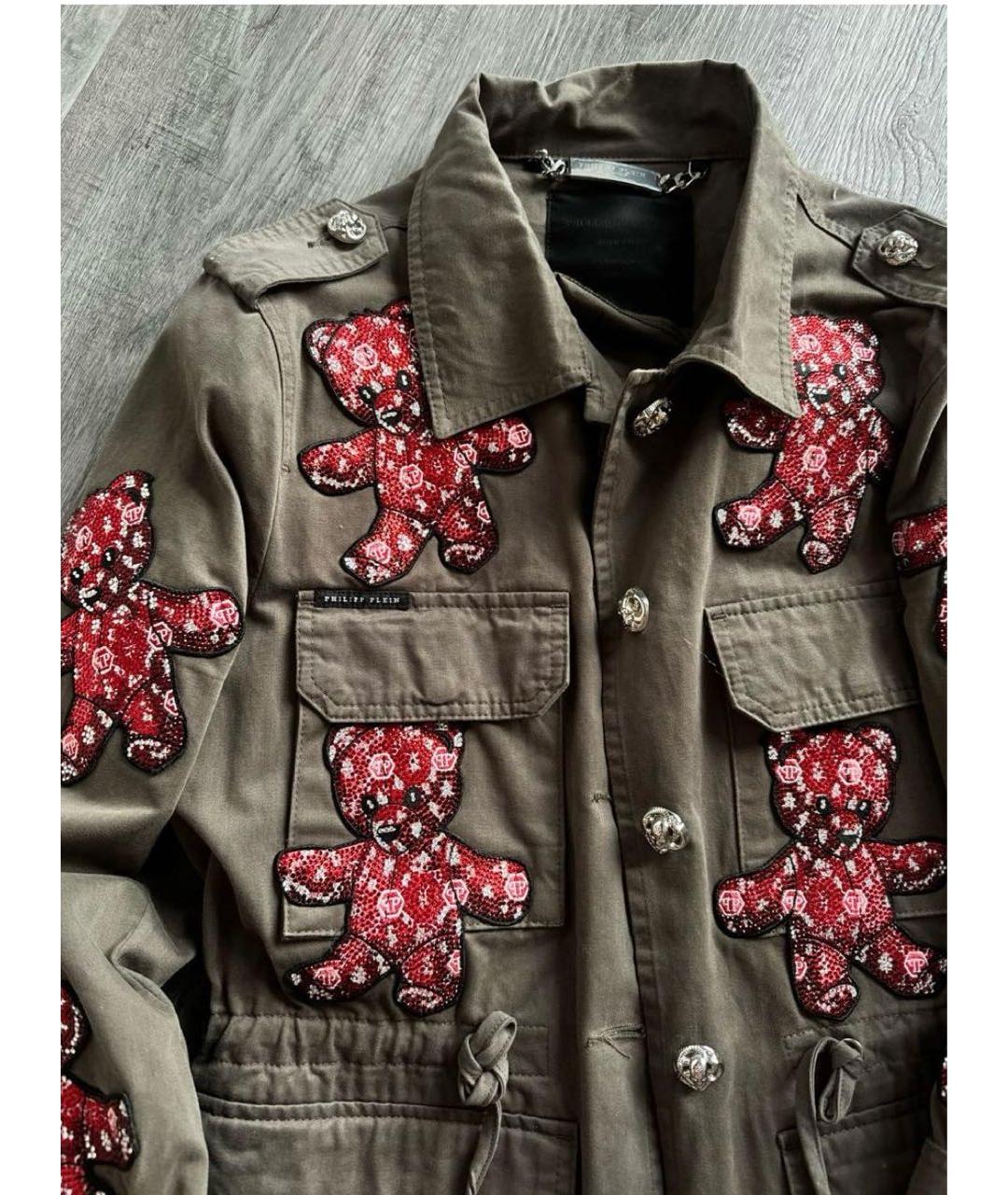 PHILIPP PLEIN Хаки деним парка, фото 3