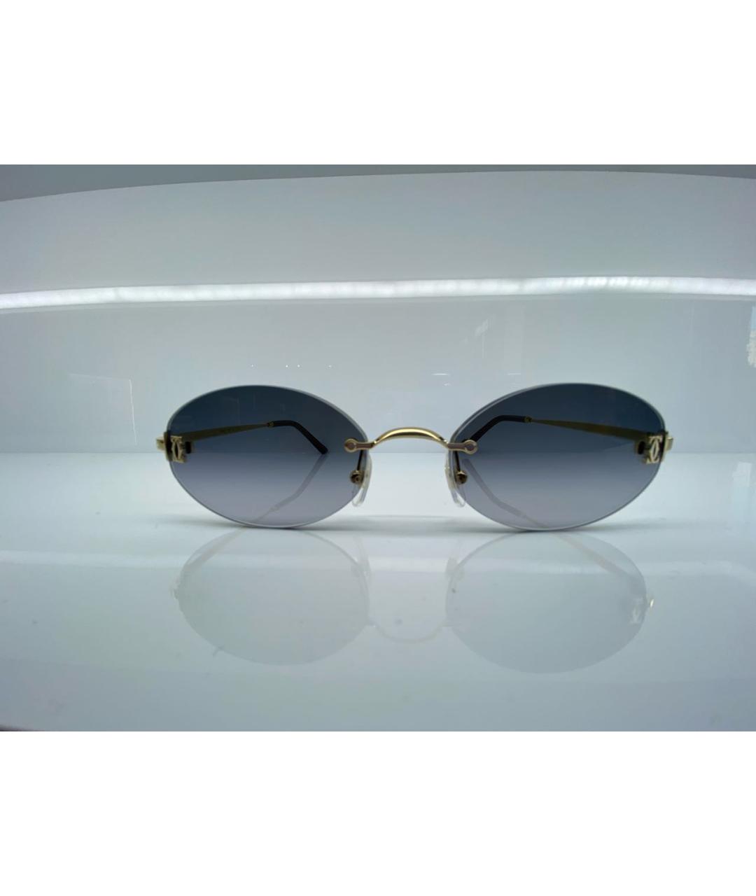 CARTIER Золотые металлические солнцезащитные очки, фото 4
