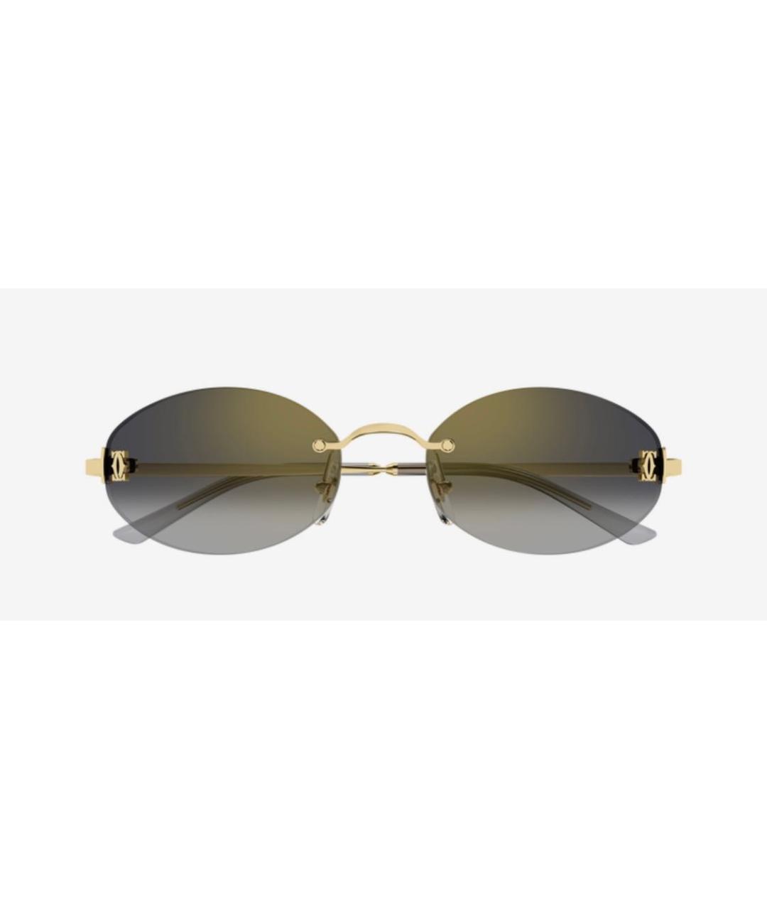 CARTIER Золотые металлические солнцезащитные очки, фото 2
