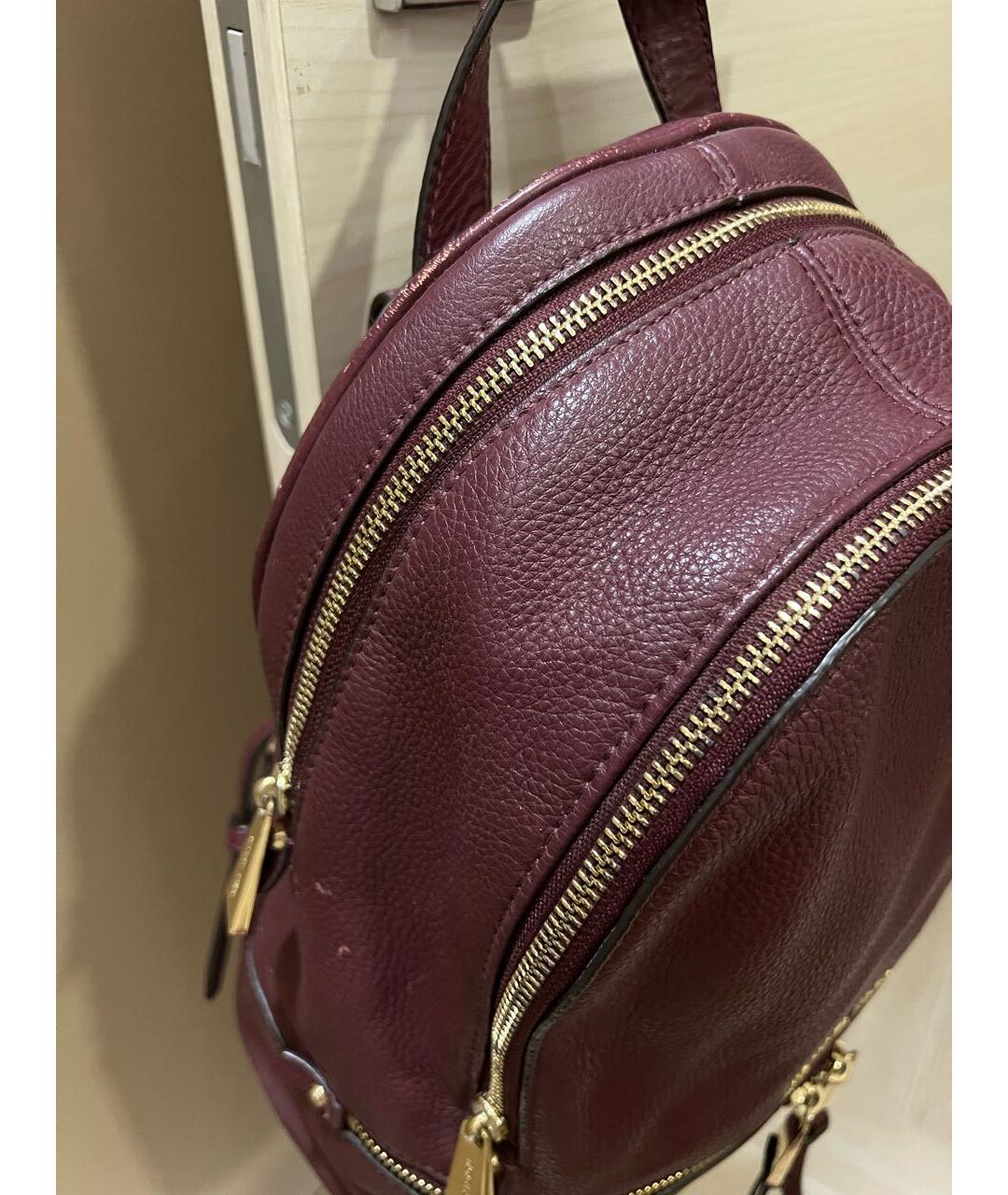 MICHAEL KORS Бордовый кожаный рюкзак, фото 5