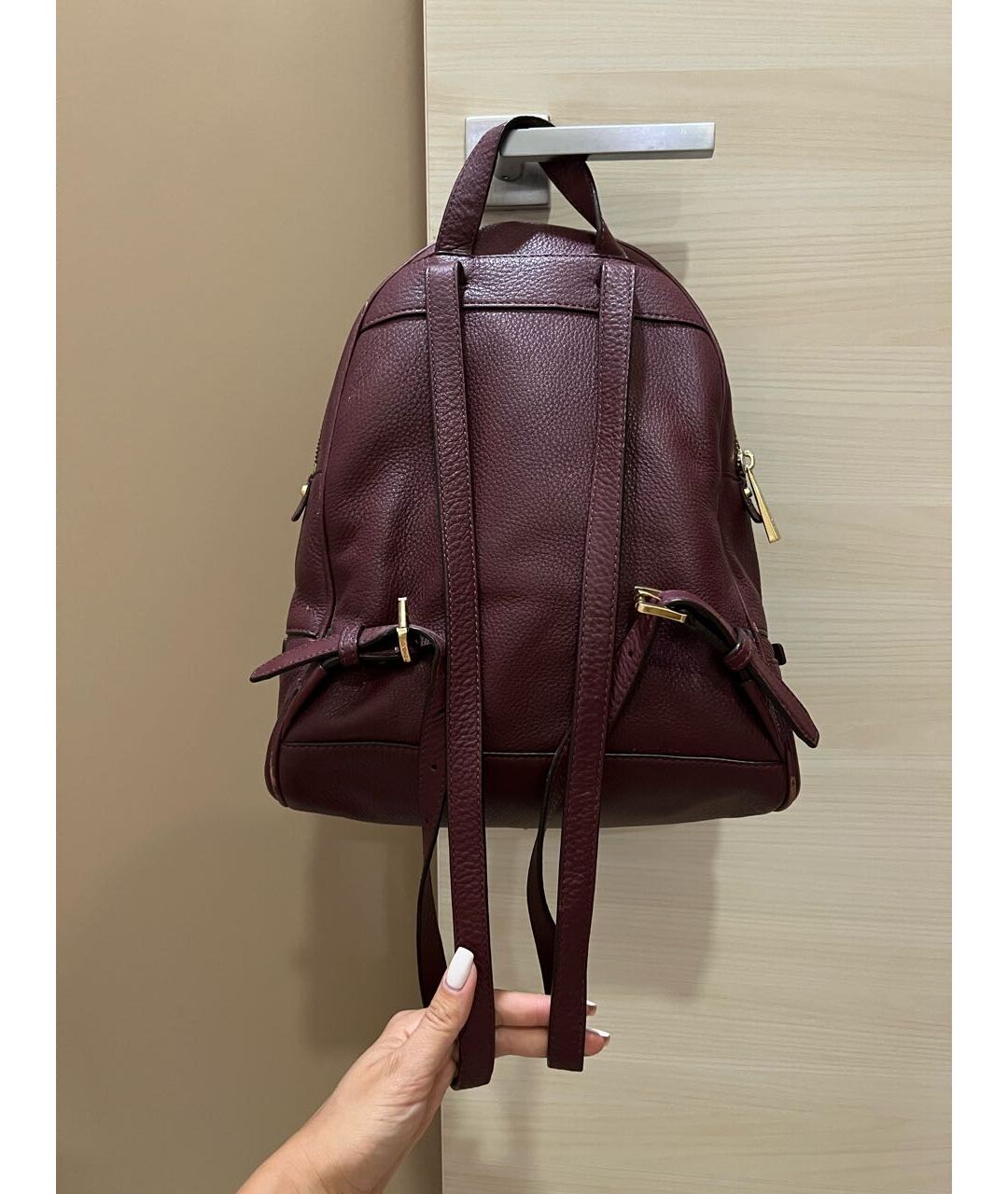 MICHAEL KORS Бордовый кожаный рюкзак, фото 2