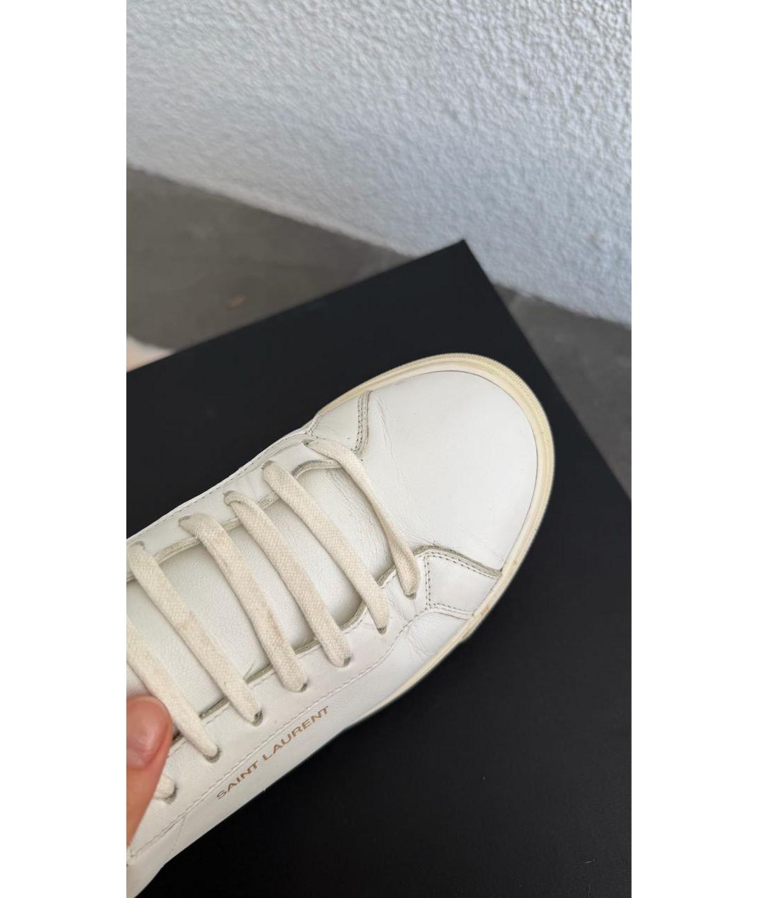 SAINT LAURENT Белые кожаные кеды, фото 6