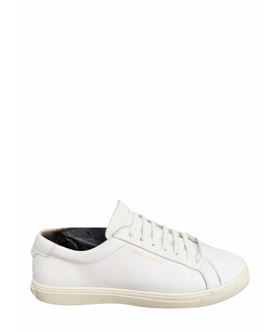 SAINT LAURENT Белые кожаные кеды, фото 1