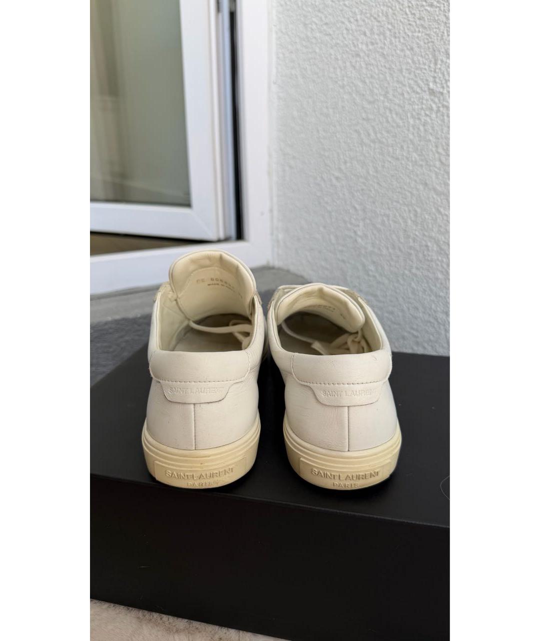 SAINT LAURENT Белые кожаные кеды, фото 4