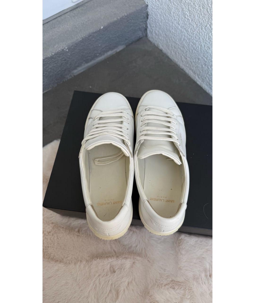 SAINT LAURENT Белые кожаные кеды, фото 3