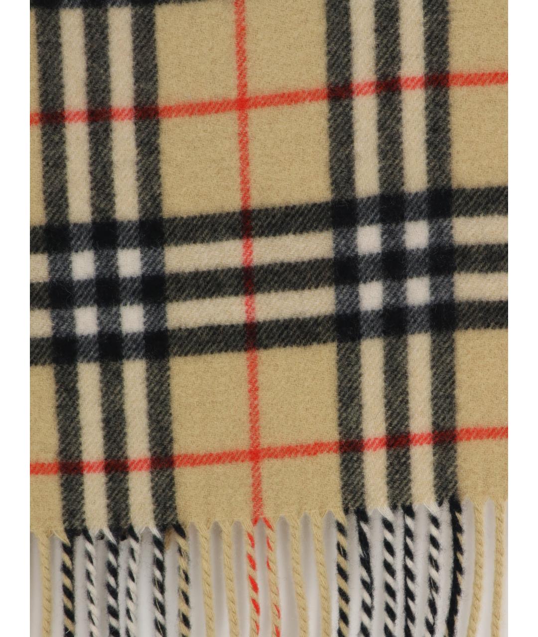 BURBERRY Бежевый шерстяной шарф, фото 2