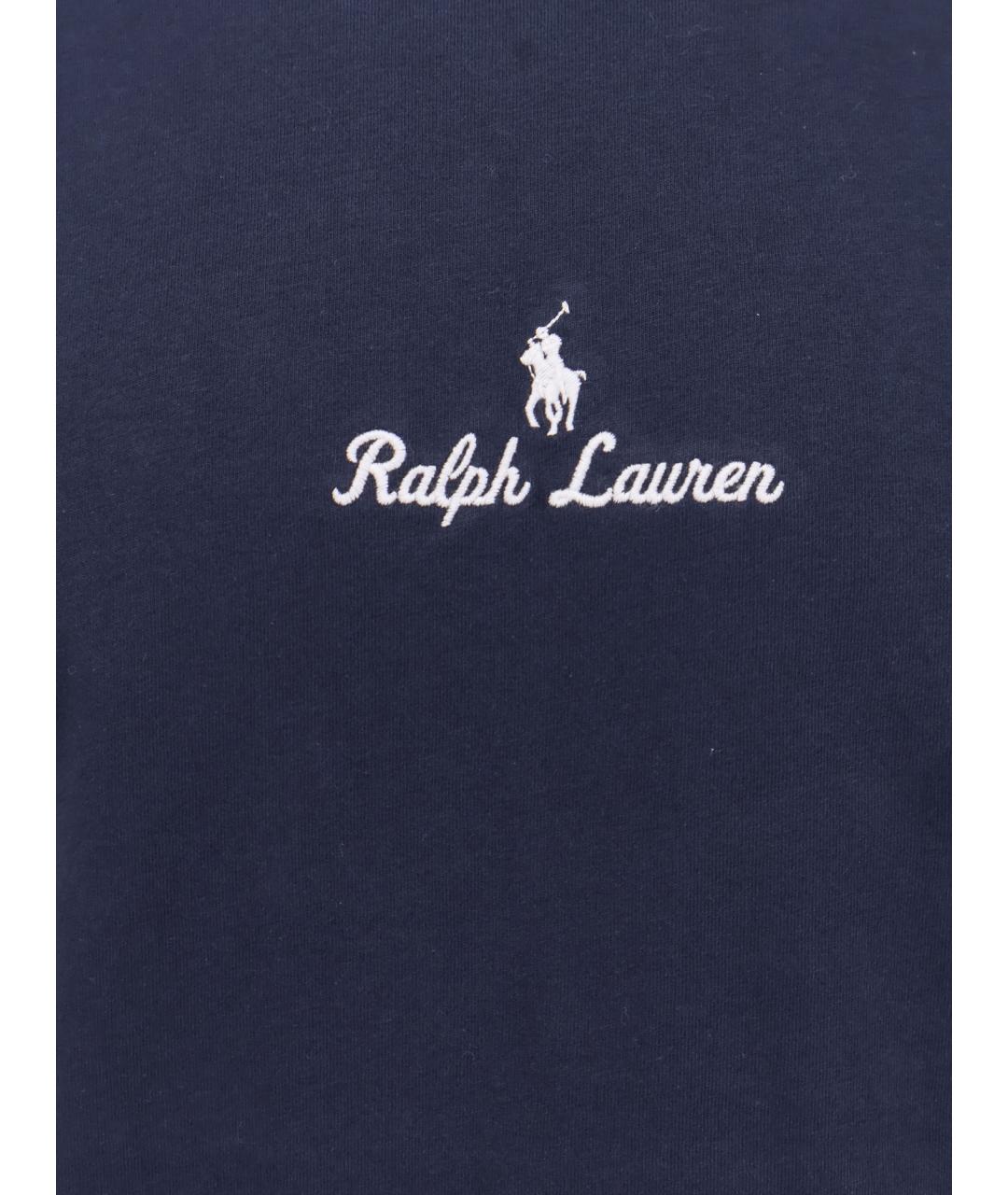 POLO RALPH LAUREN Темно-синяя хлопковая футболка, фото 3