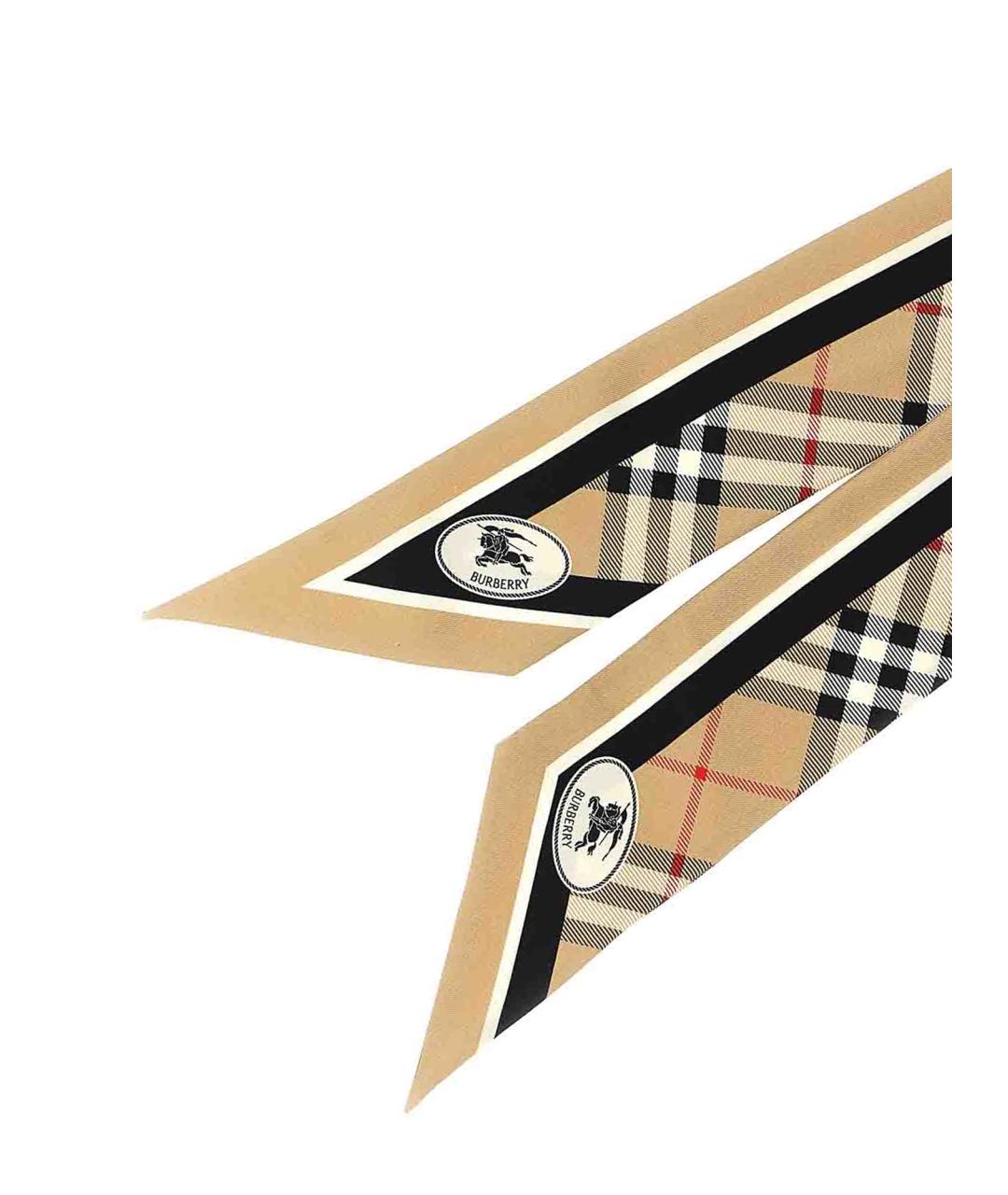 BURBERRY Бежевый шелковый шарф, фото 2