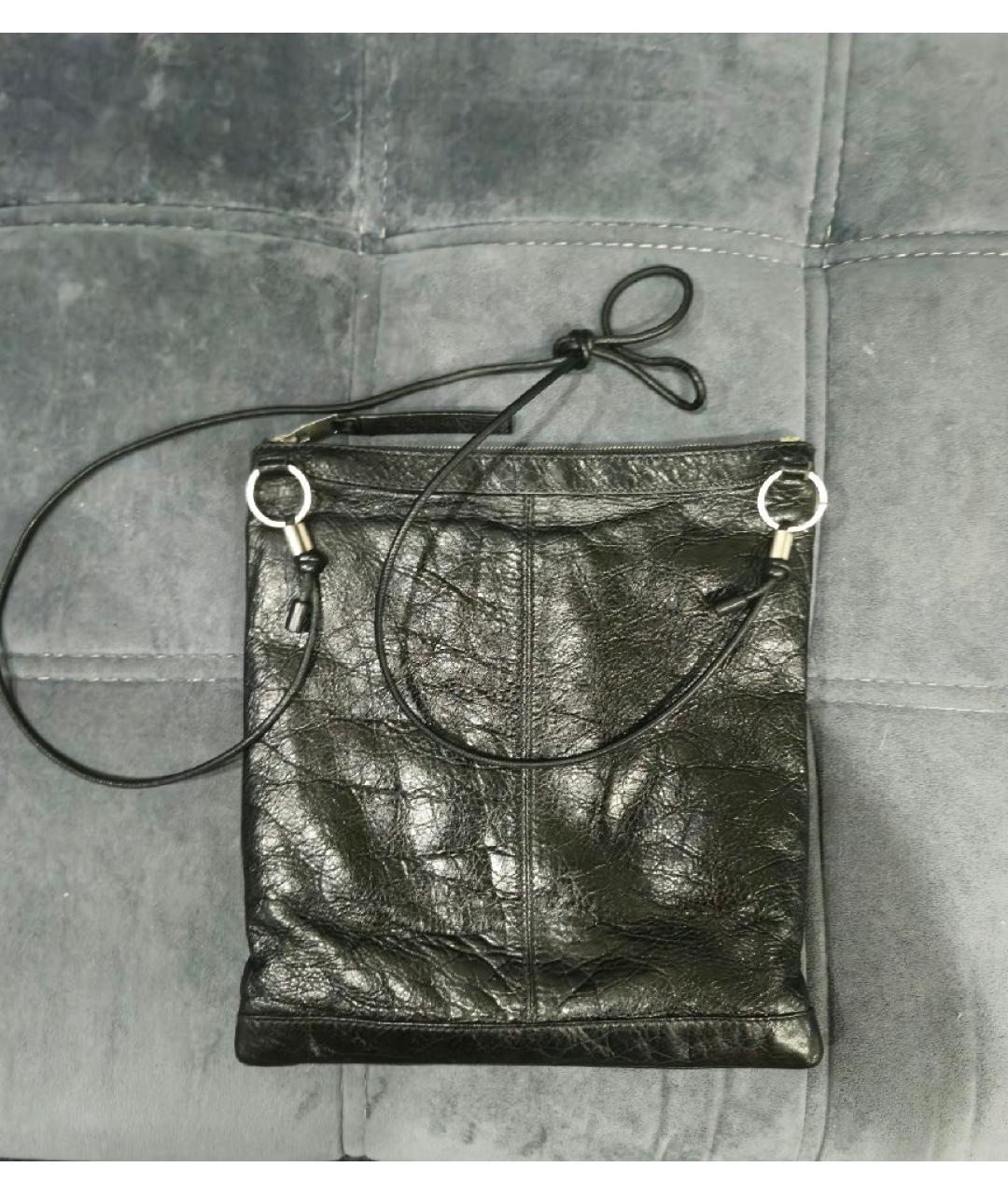 BALENCIAGA Черная кожаная сумка на плечо, фото 3