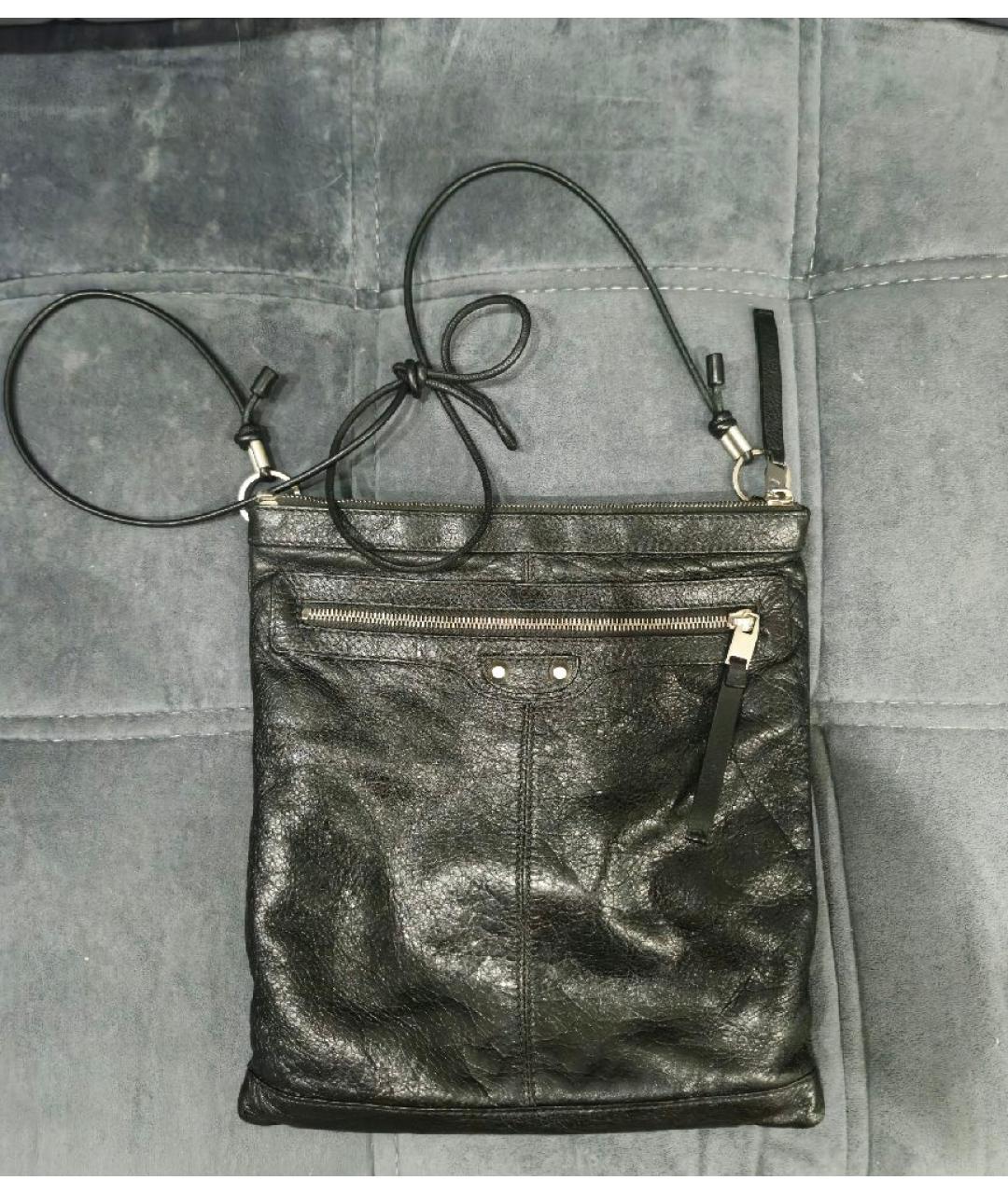 BALENCIAGA Черная кожаная сумка на плечо, фото 8
