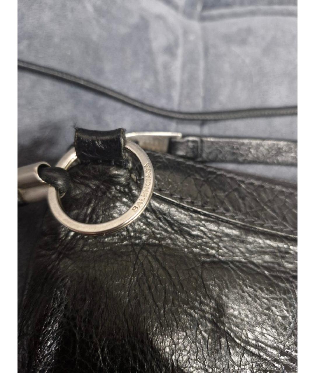 BALENCIAGA Черная кожаная сумка на плечо, фото 5