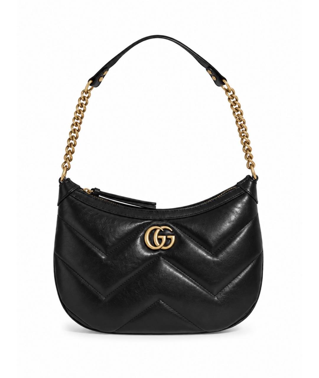 GUCCI Черная кожаная сумка с короткими ручками, фото 9