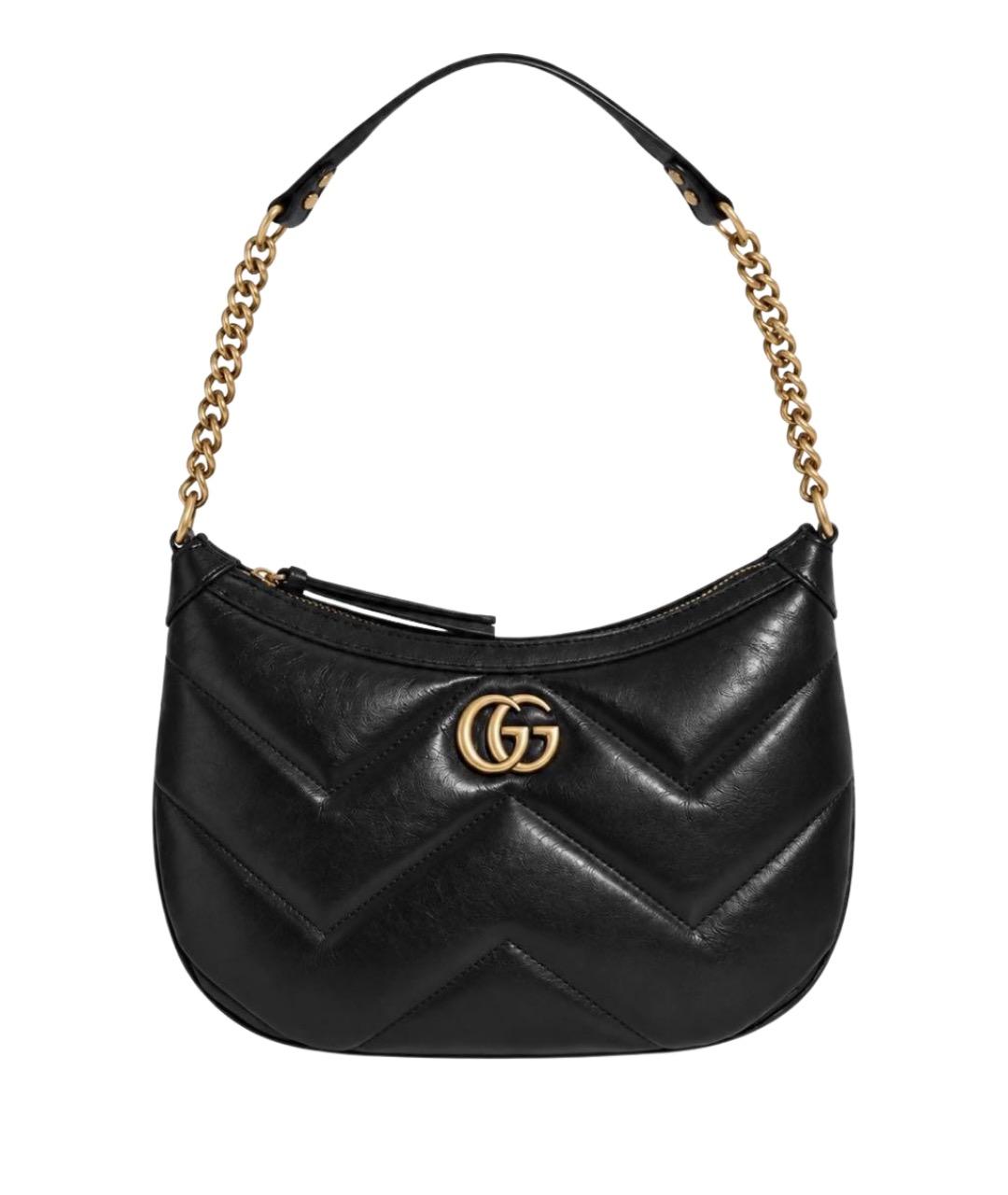 GUCCI Черная кожаная сумка с короткими ручками, фото 1