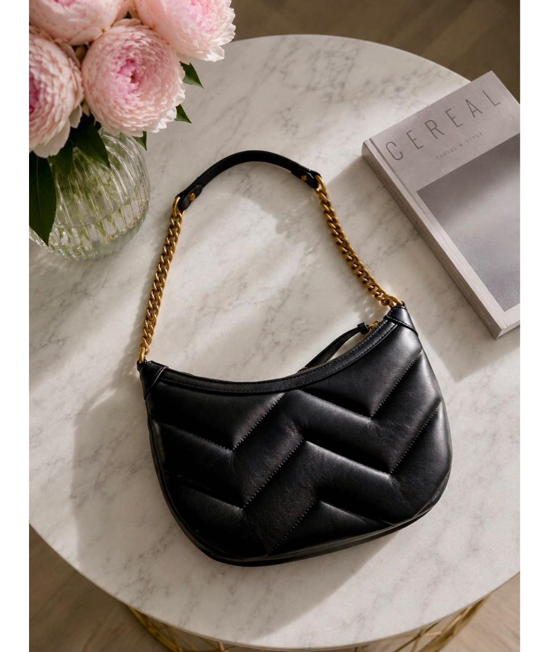 GUCCI Черная кожаная сумка с короткими ручками, фото 3