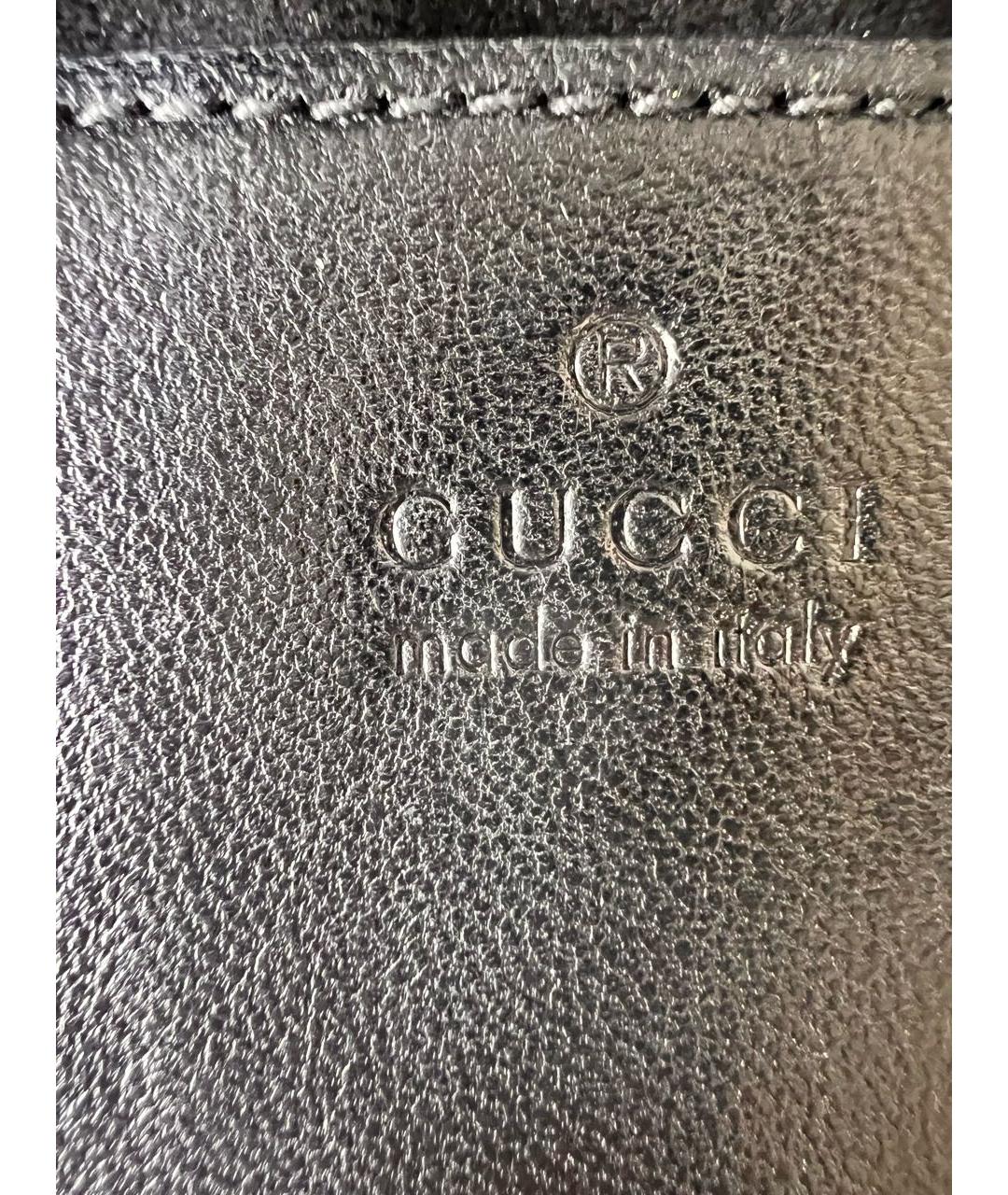 GUCCI Черная кожаная сумка с короткими ручками, фото 6