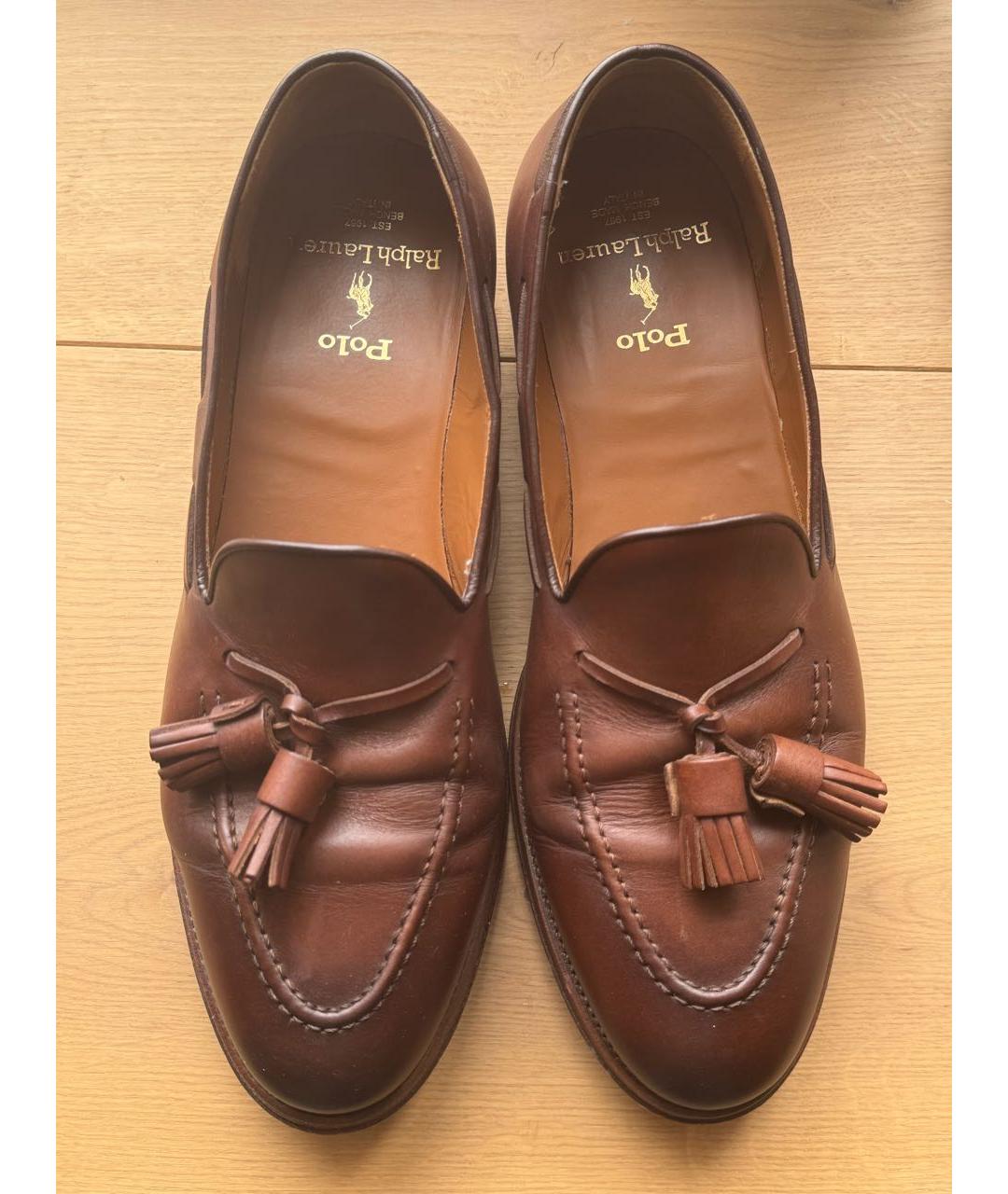 POLO RALPH LAUREN Коричневые кожаные лоферы, фото 4