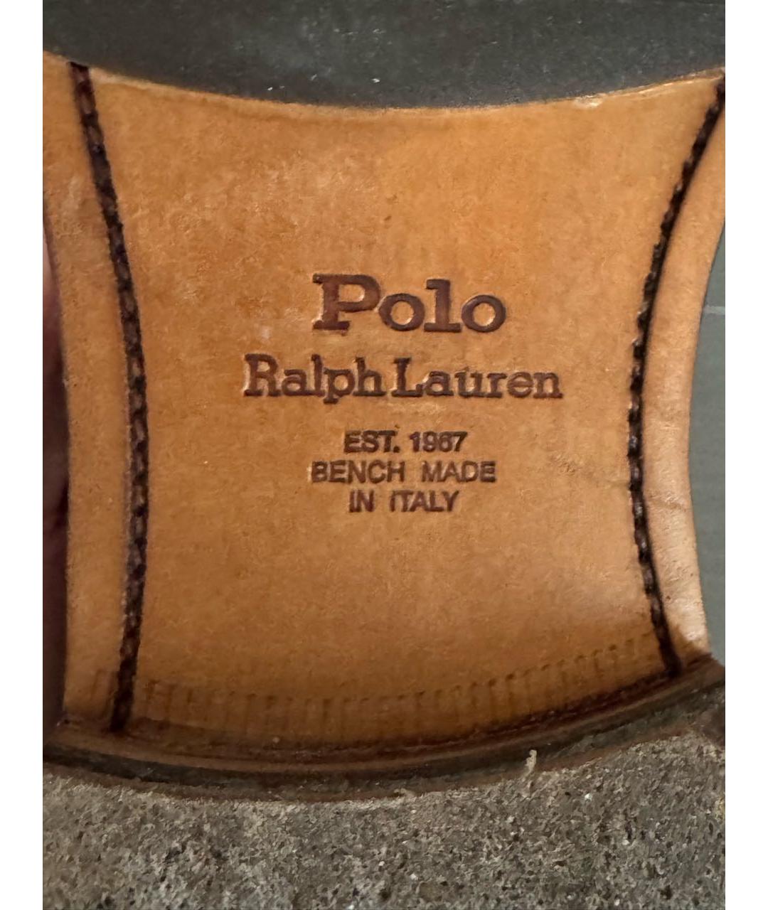 POLO RALPH LAUREN Коричневые кожаные лоферы, фото 7