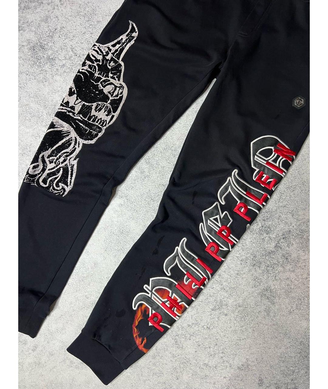 PHILIPP PLEIN Черные хлопковые повседневные брюки, фото 6