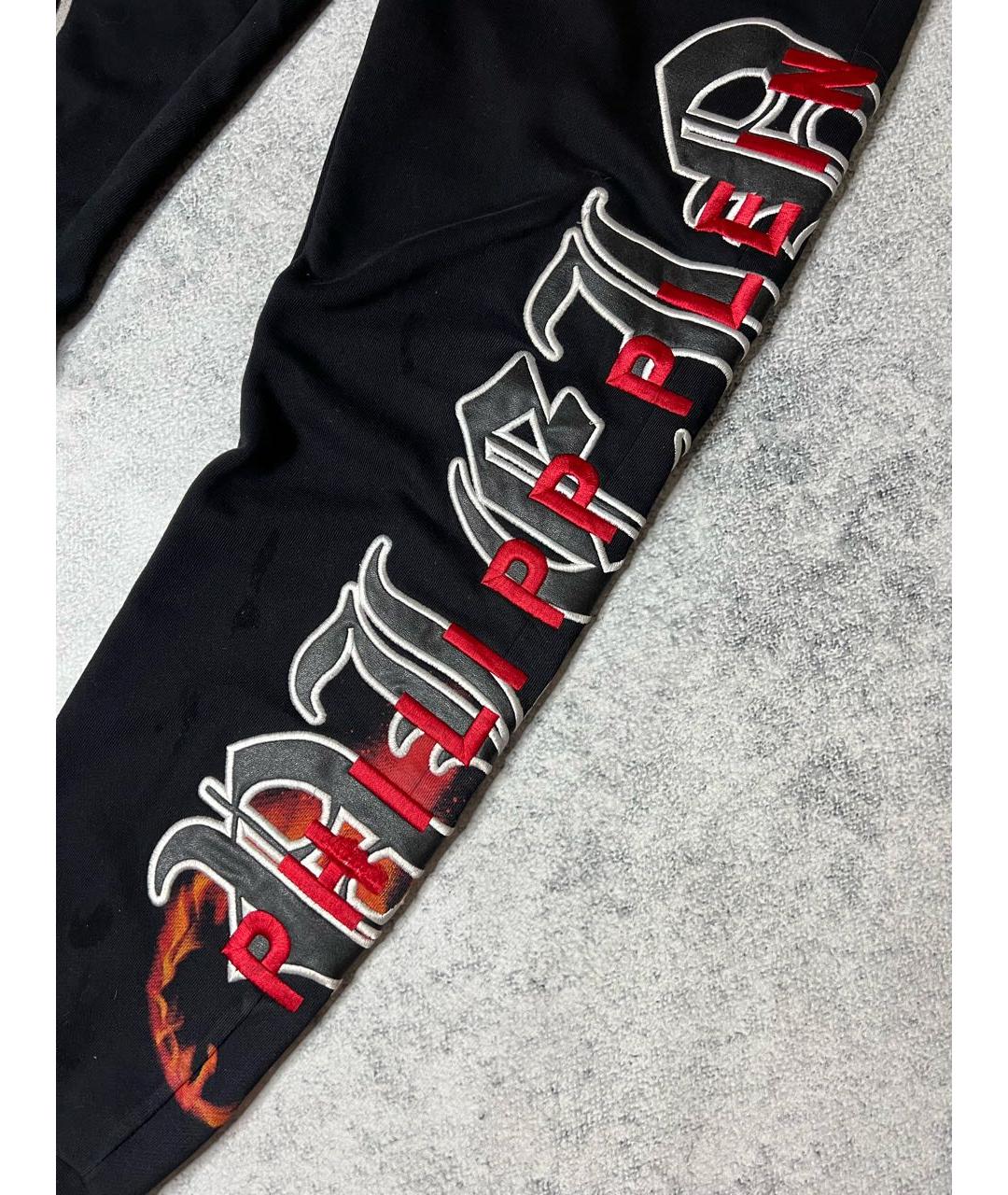 PHILIPP PLEIN Черные хлопковые повседневные брюки, фото 7