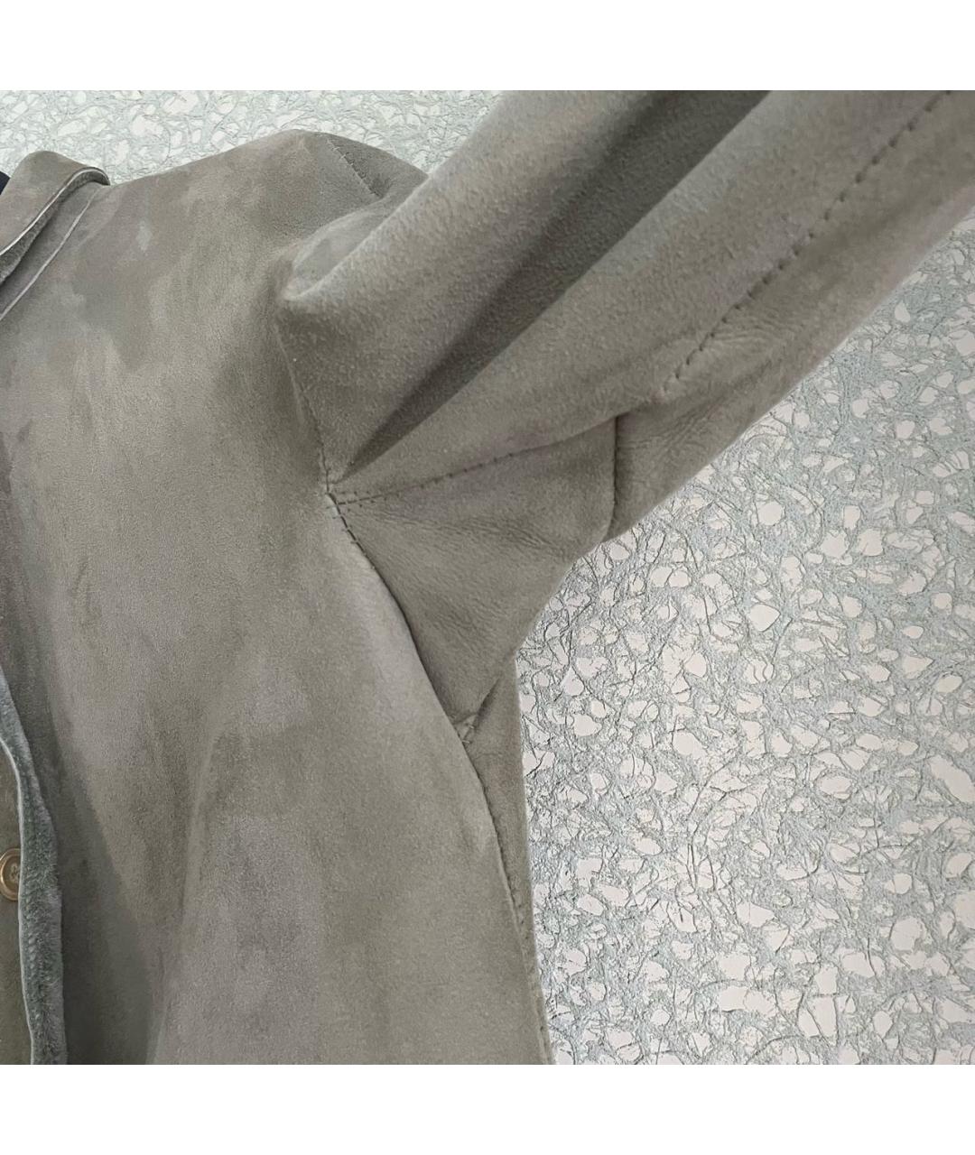 BURBERRY Бежевая кожаная дубленка, фото 4