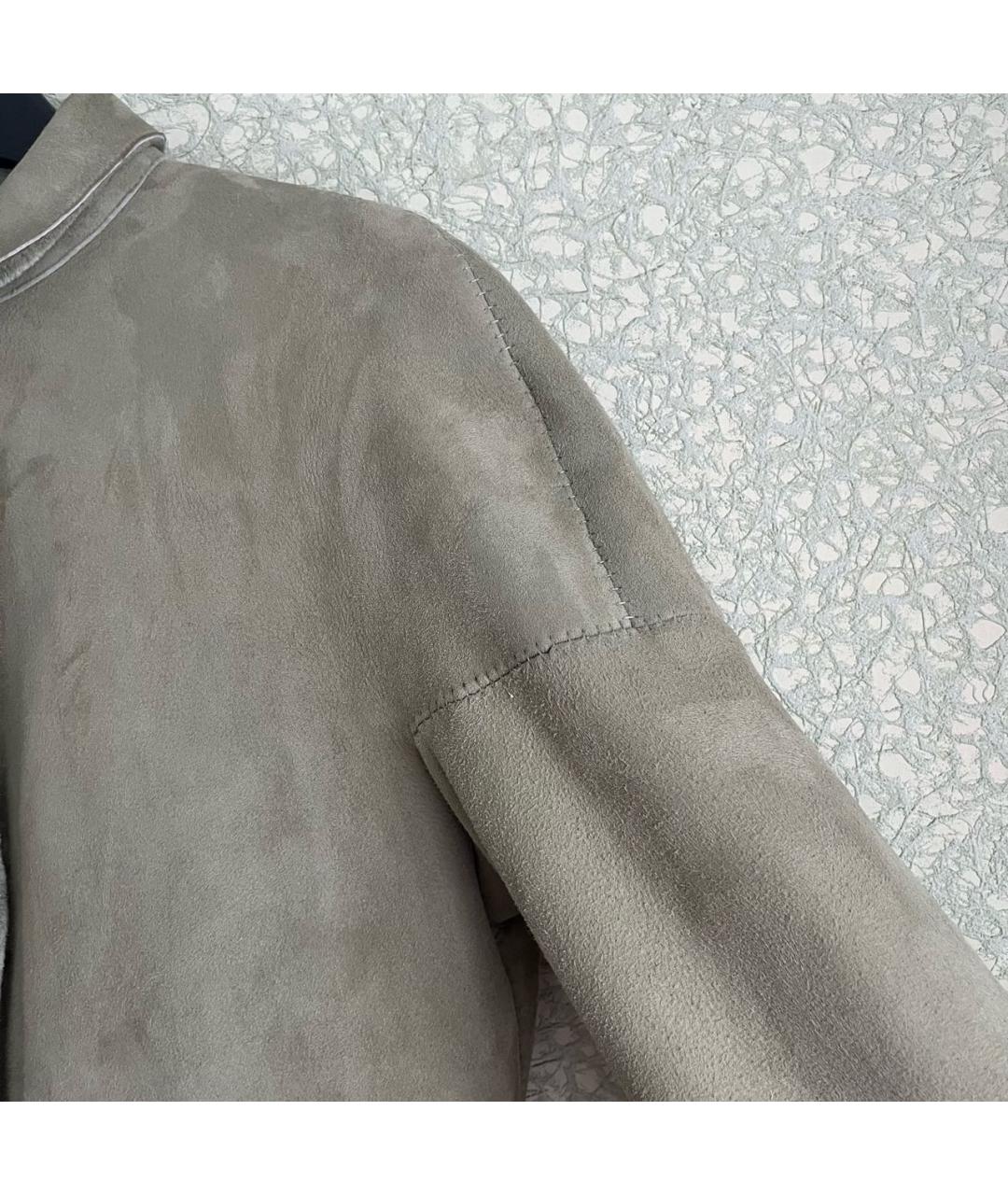 BURBERRY Бежевая кожаная дубленка, фото 3