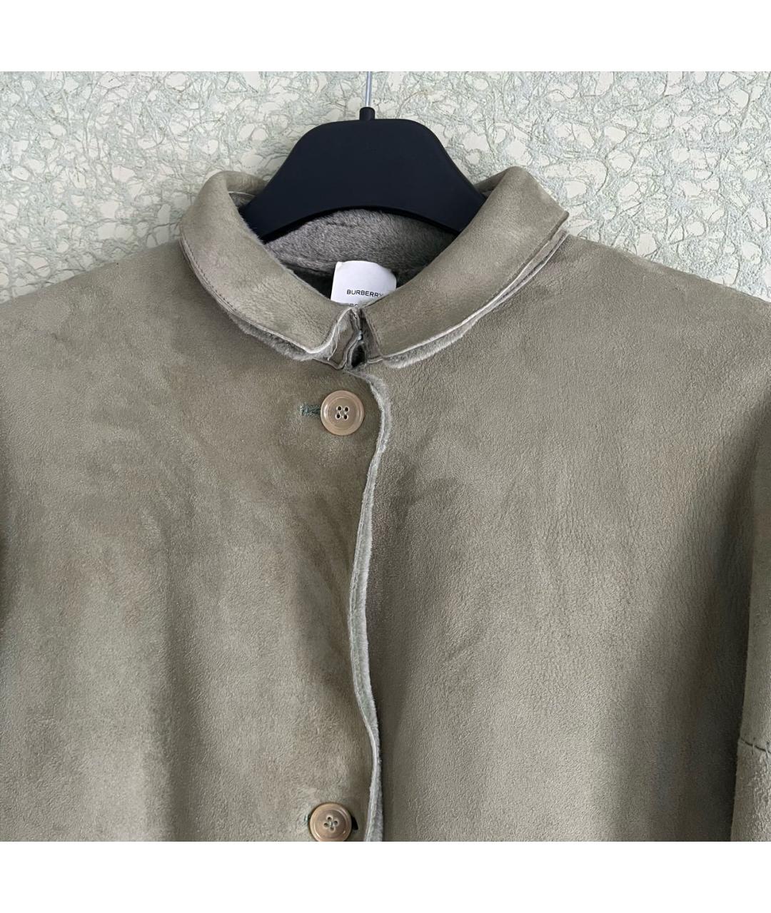BURBERRY Бежевая кожаная дубленка, фото 5