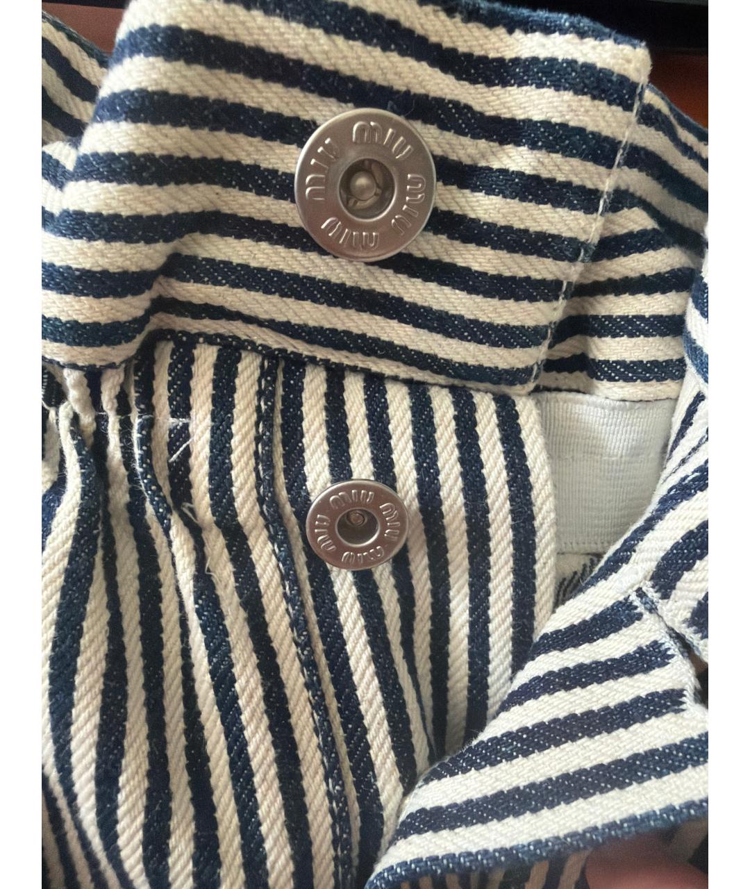 MIU MIU Синяя хлопковая юбка миди, фото 4