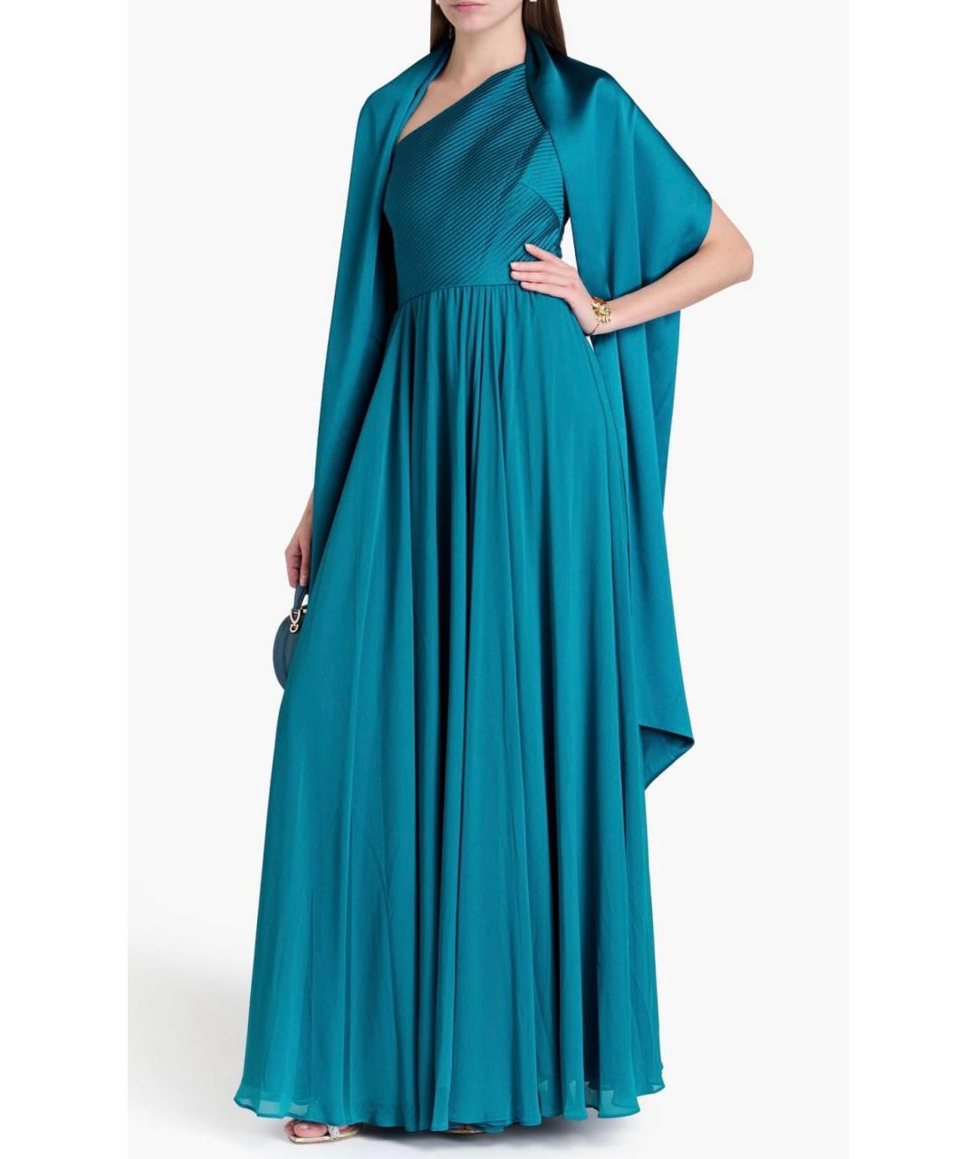 BADGLEY MISCHKA Бирюзовое полиэстеровое вечернее платье, фото 2