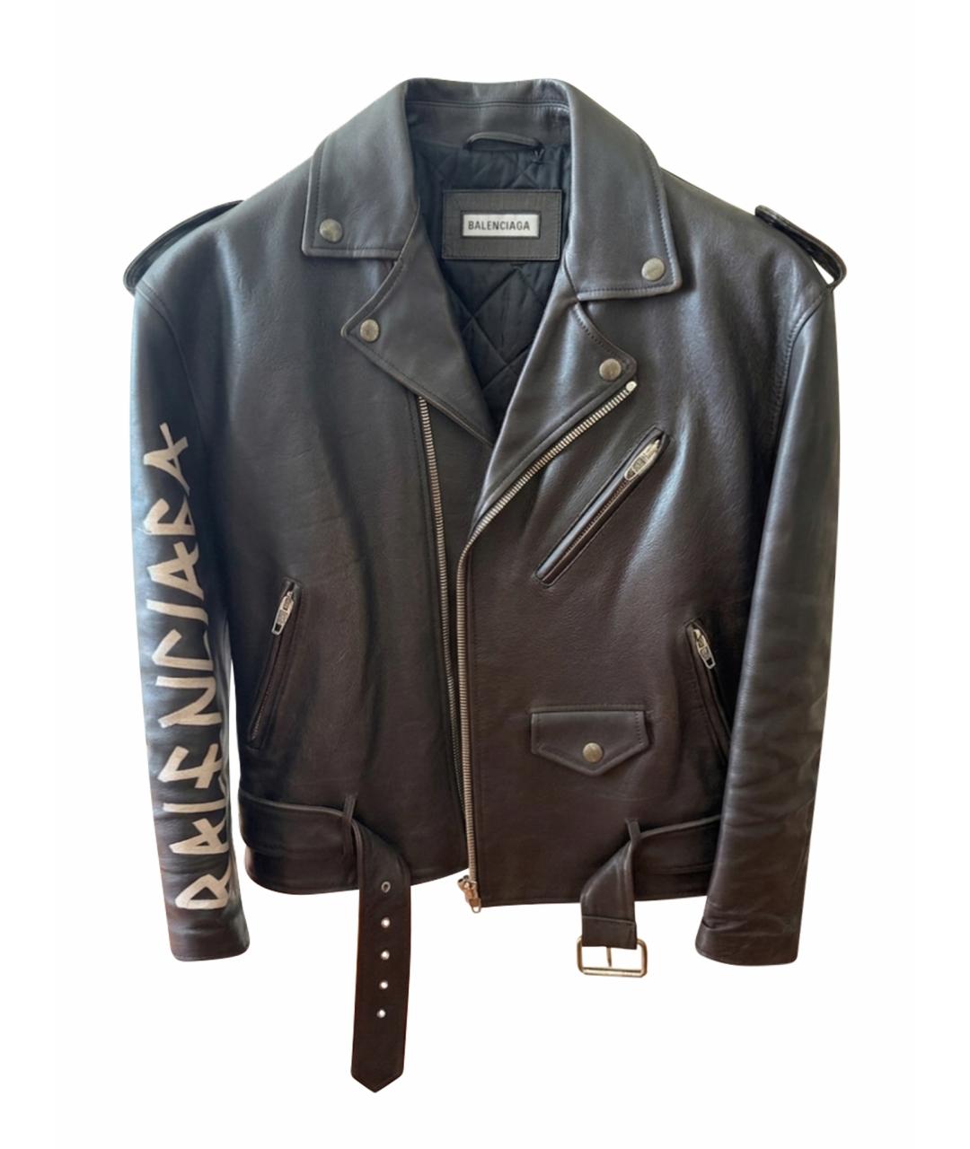 BALENCIAGA Черная кожаная куртка, фото 1