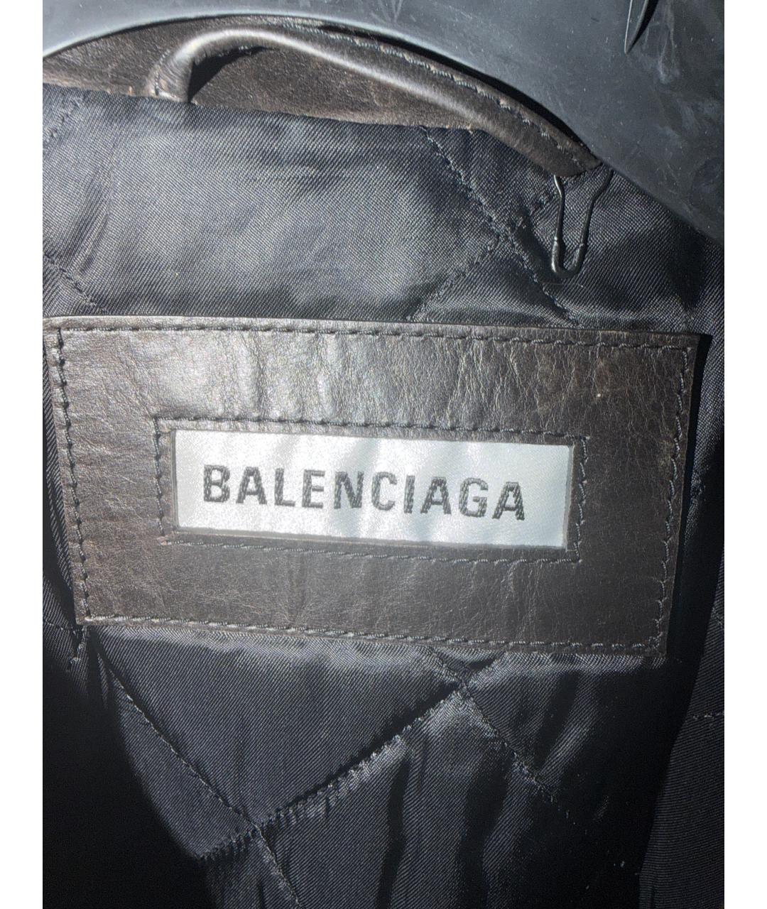 BALENCIAGA Черная кожаная куртка, фото 3