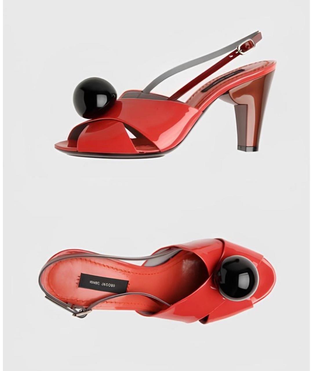 MARC JACOBS Красные босоножки из лакированной кожи, фото 3
