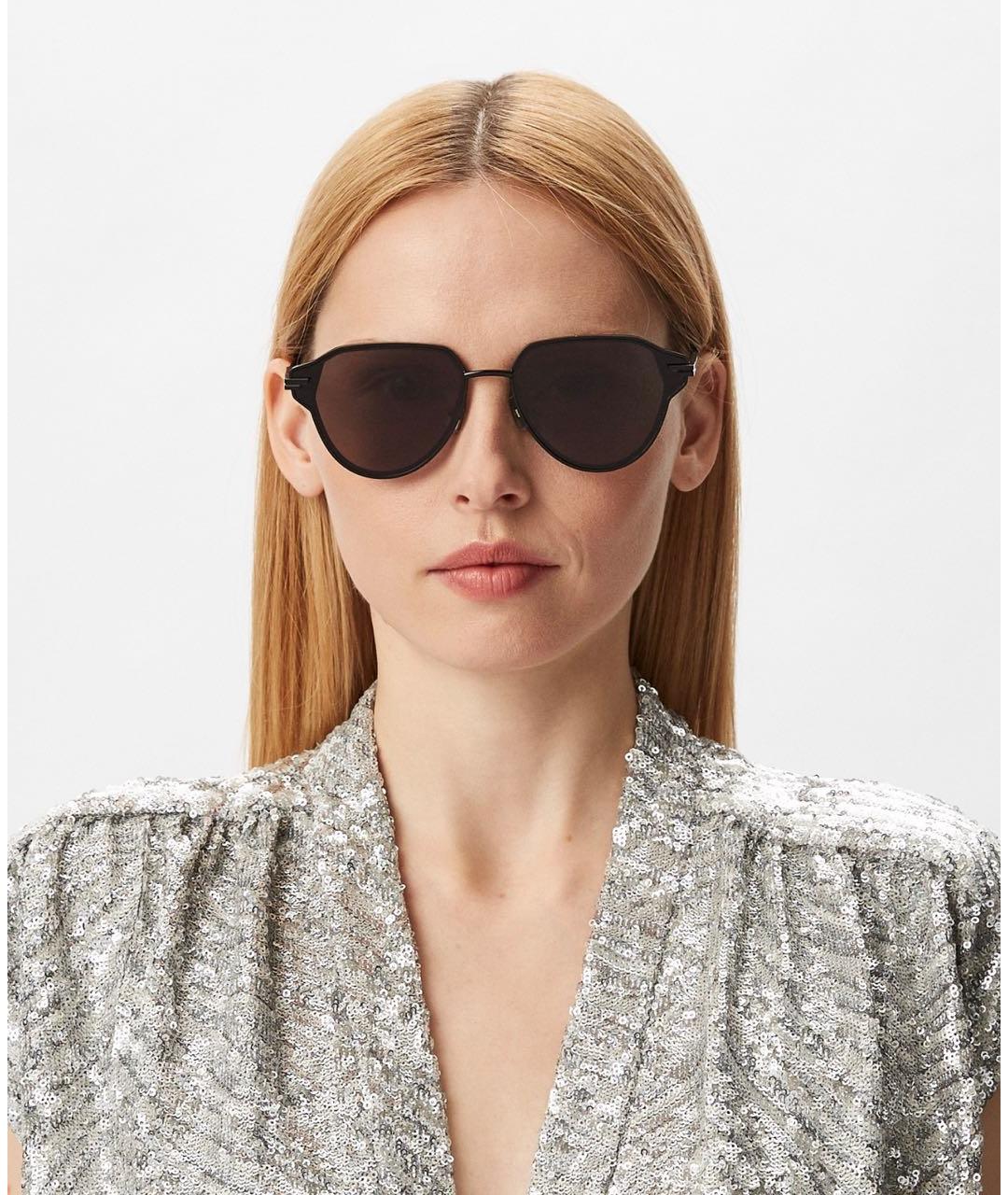 BOTTEGA VENETA Черные металлические солнцезащитные очки, фото 5