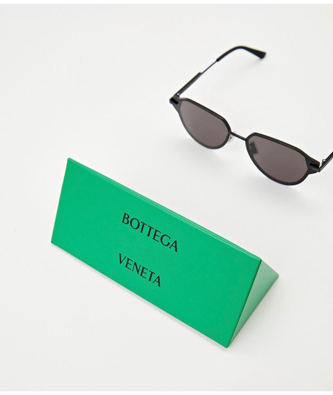 BOTTEGA VENETA Черные металлические солнцезащитные очки, фото 3