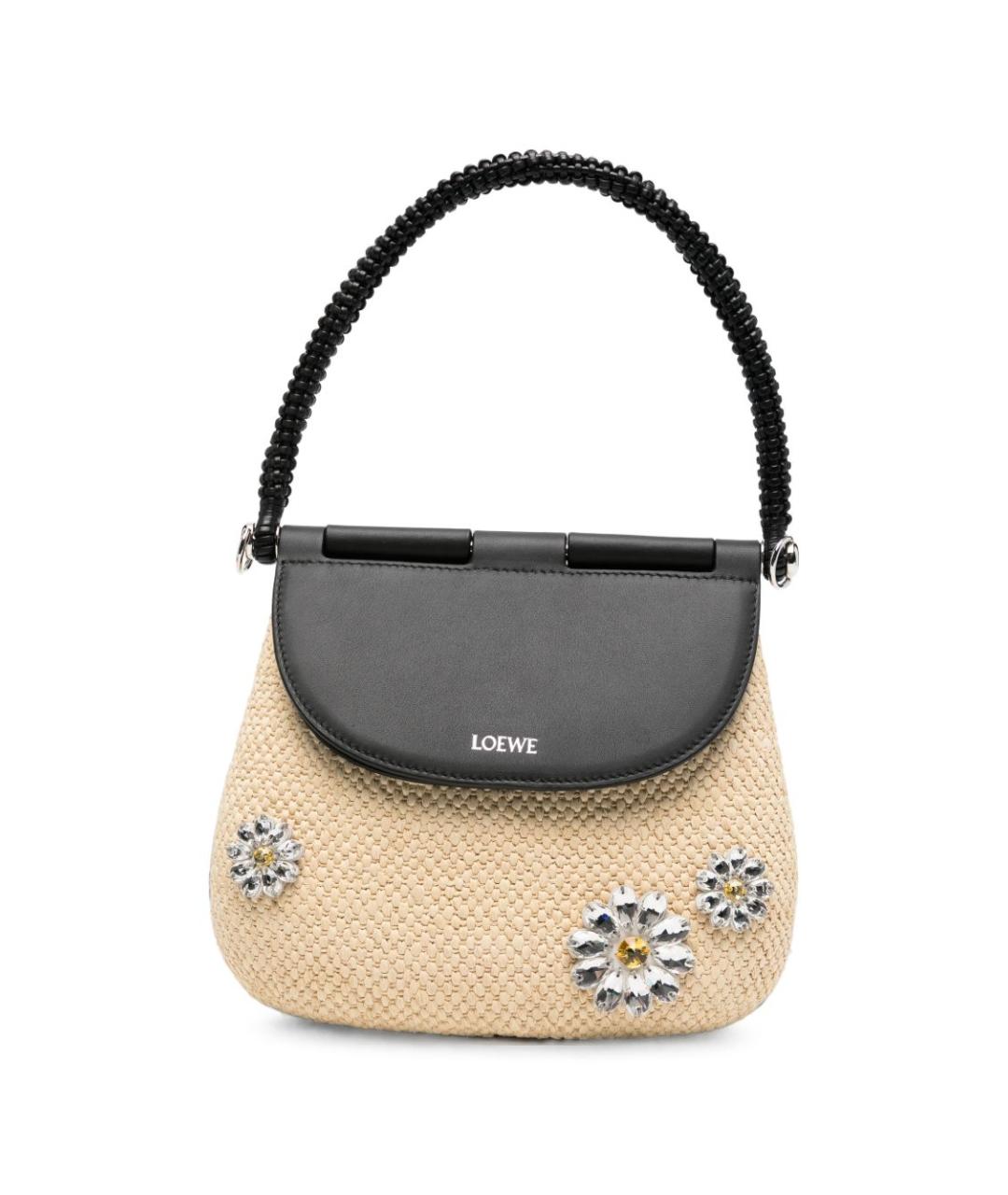 LOEWE Бежевая плетеная сумка через плечо, фото 1