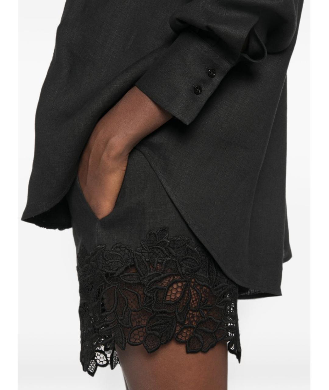 ERMANNO SCERVINO Черные льняные шорты, фото 4