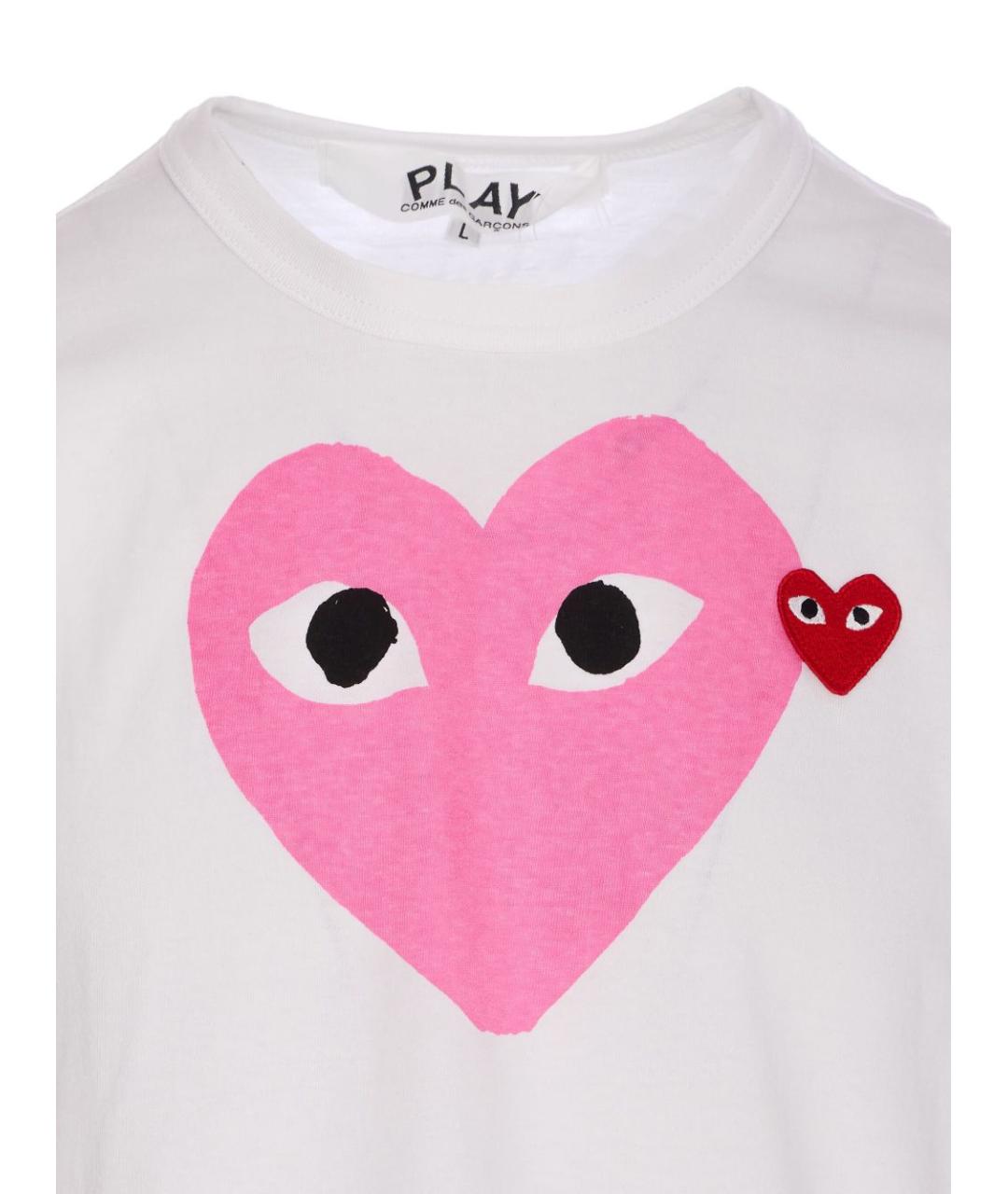 COMME DES GARÇONS Розовая хлопковая футболка, фото 4