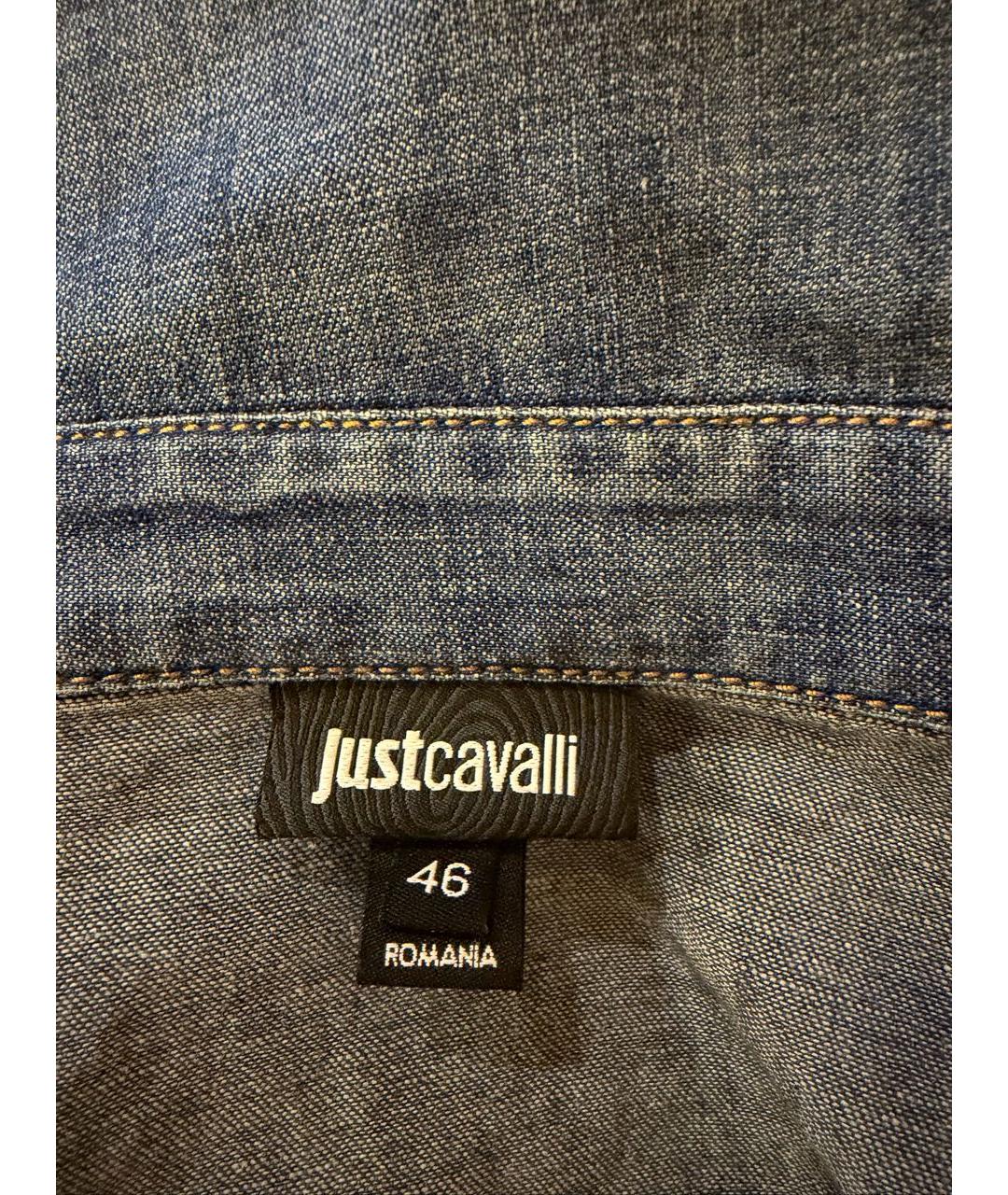 JUST CAVALLI Синяя хлопковая рубашка, фото 3