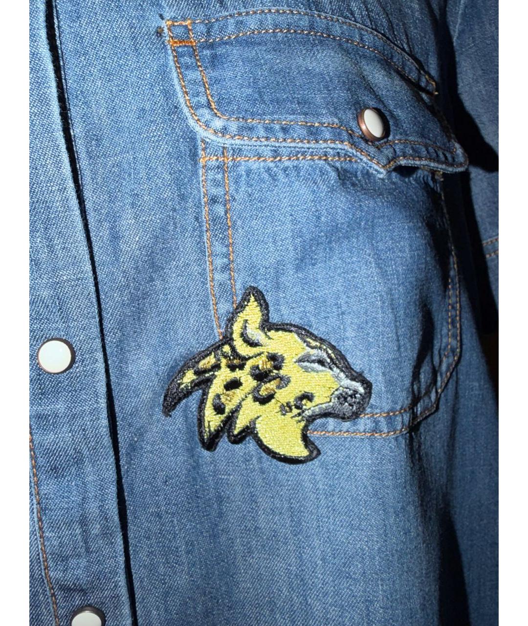 JUST CAVALLI Синяя хлопковая рубашка, фото 4